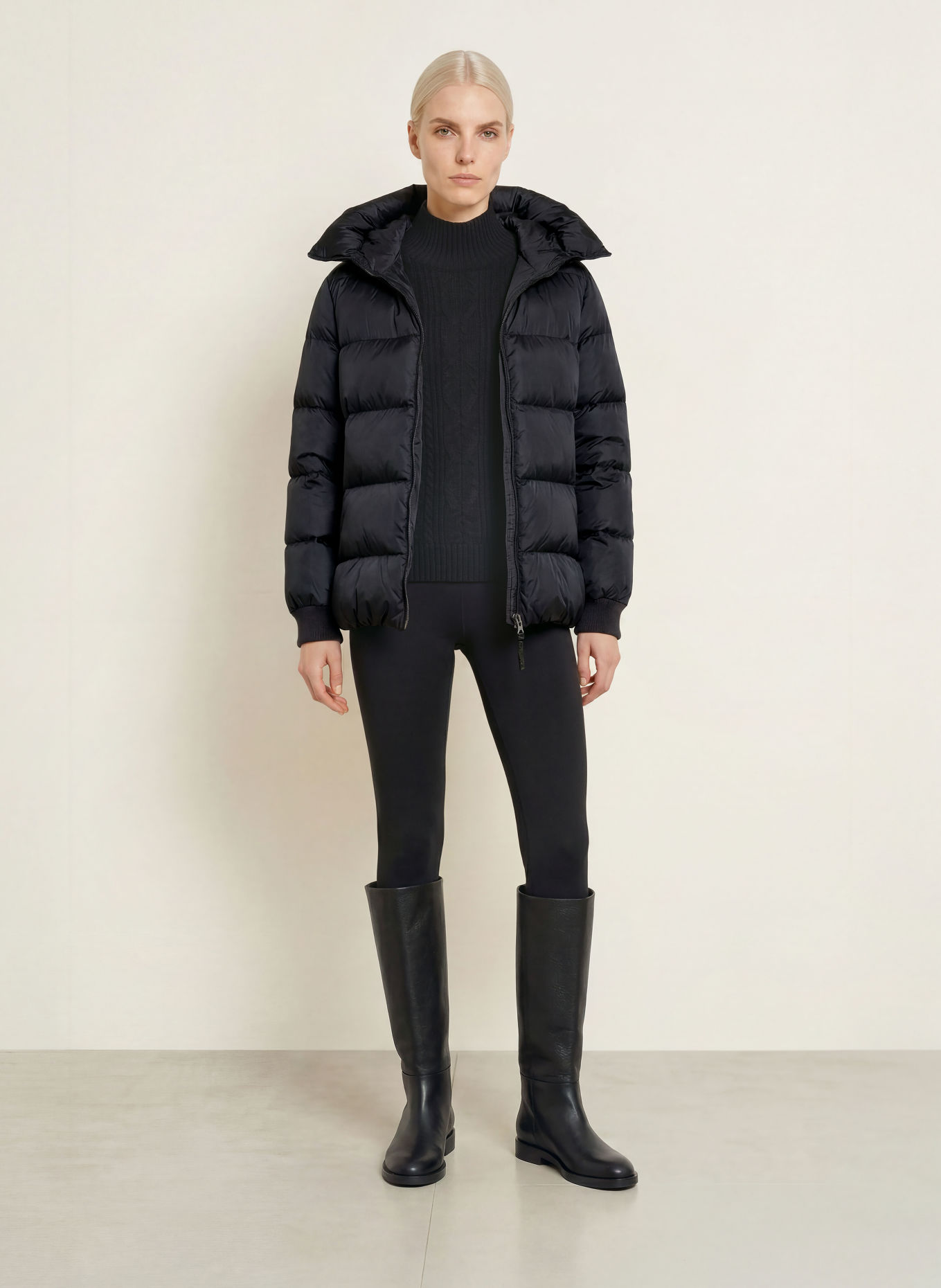 No.1 Como CARRARA Quilted Jacket: BLACK
