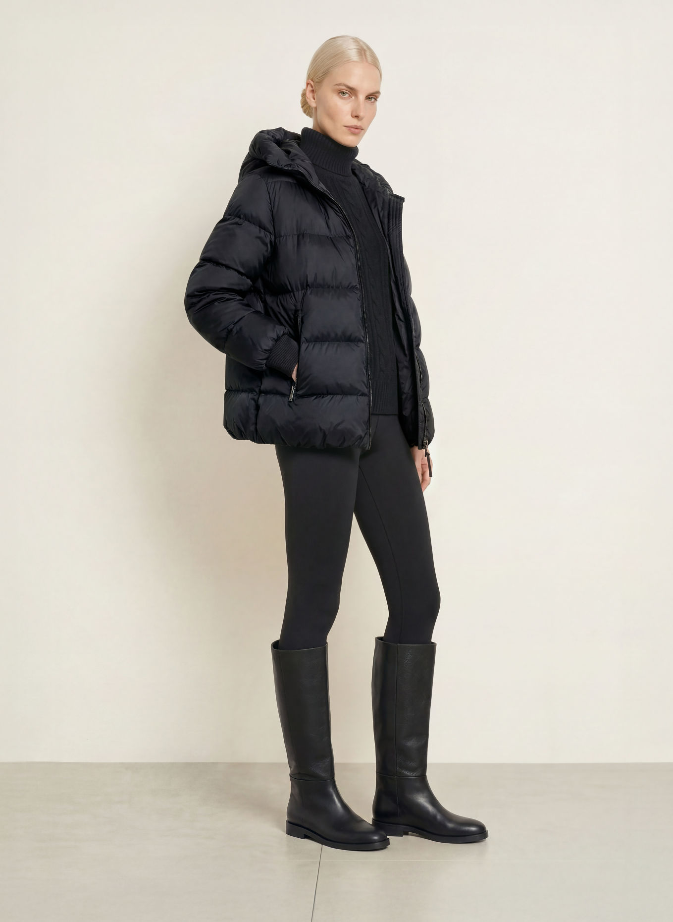 No.1 Como CARRARA Quilted Jacket: BLACK