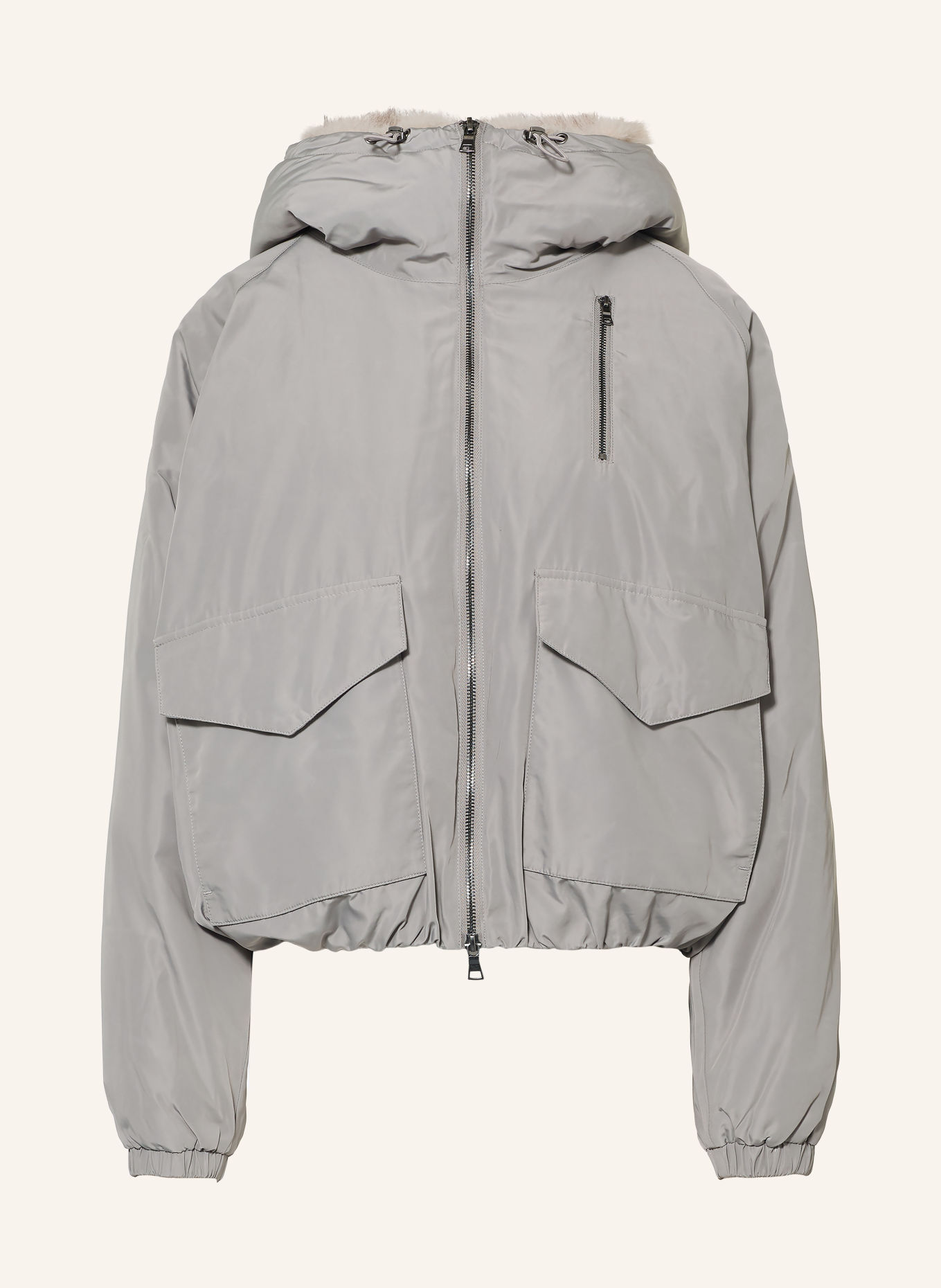 No.1 Como Jacke MERATE mit Kunstfell: TAUPE