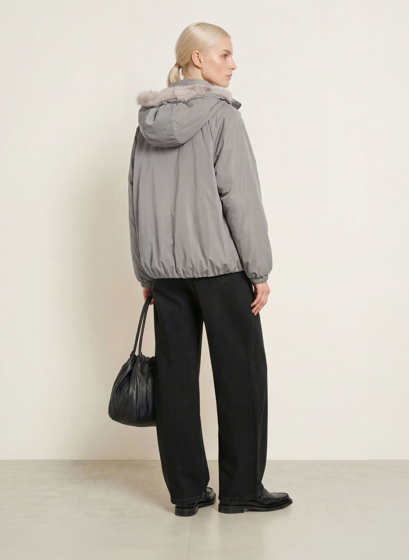 No.1 Como Jacke MERATE mit Kunstfell: TAUPE
