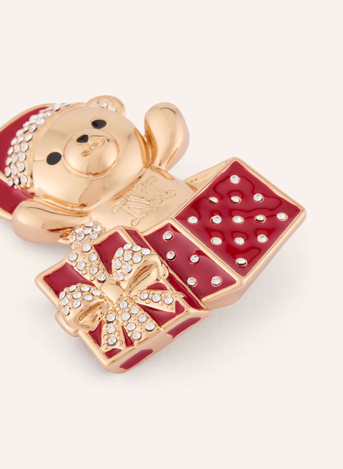 Max Mara Brosche SHINY: GOLD / ROT / WEISS