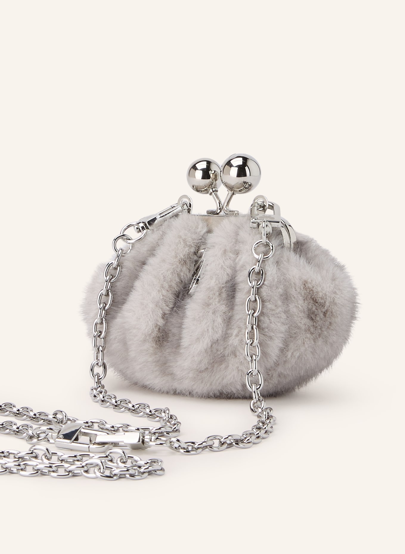 WEEKEND Max Mara Sac en fausse fourrure ATUBO: GRIS CLAIR / ARGENT