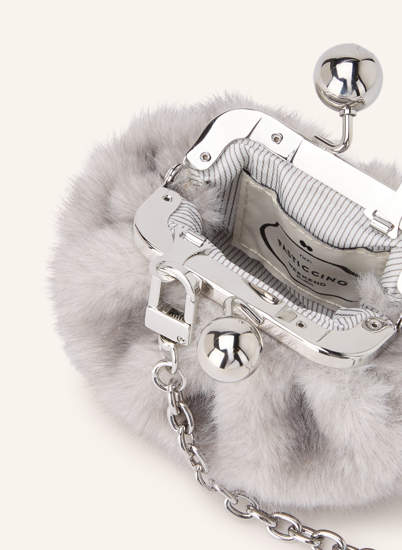 WEEKEND Max Mara Sac en fausse fourrure ATUBO: GRIS CLAIR / ARGENT