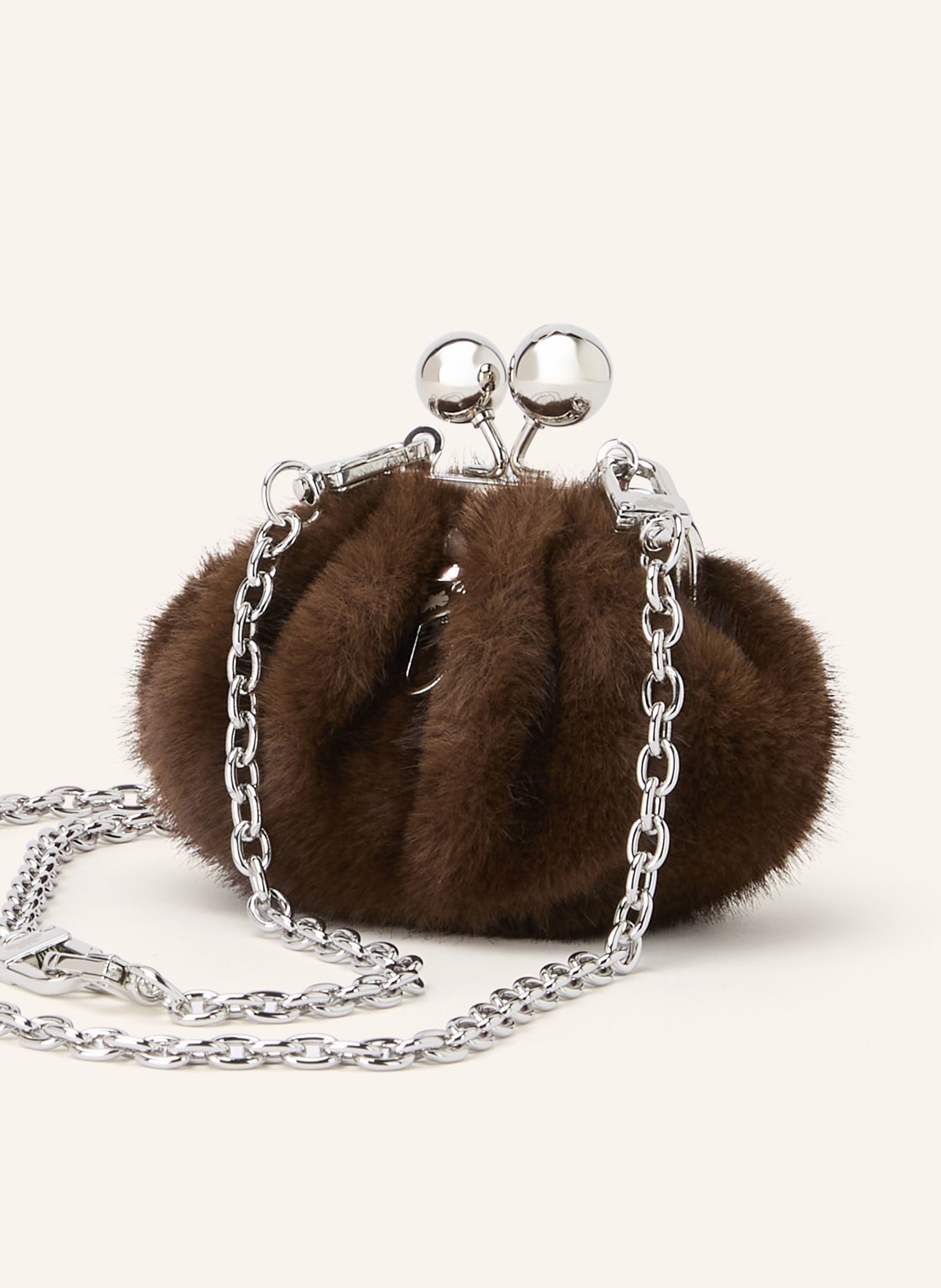 WEEKEND Max Mara Sac en fausse fourrure ATUBO: MARRON / ARGENT