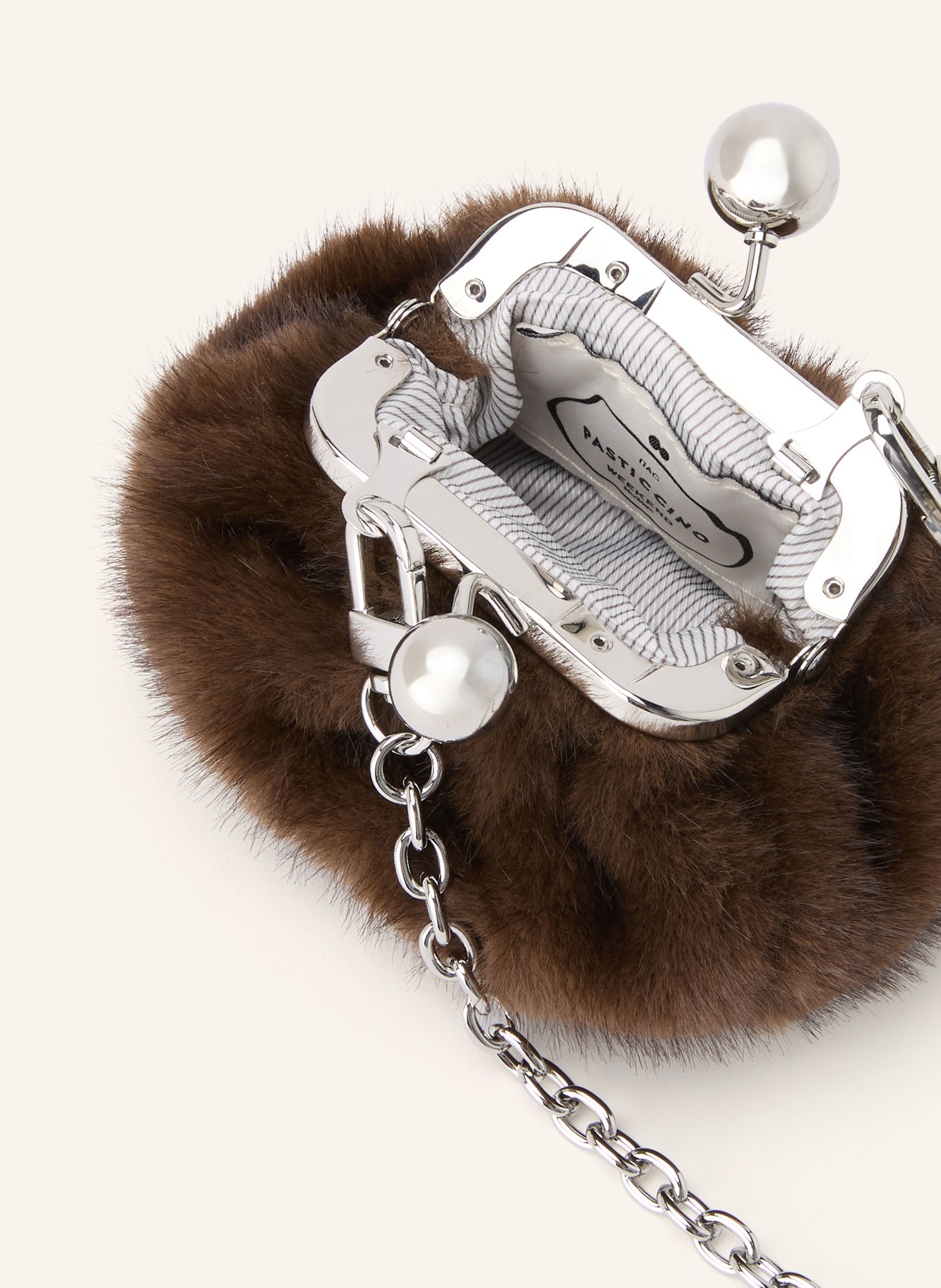 WEEKEND Max Mara Sac en fausse fourrure ATUBO: MARRON / ARGENT