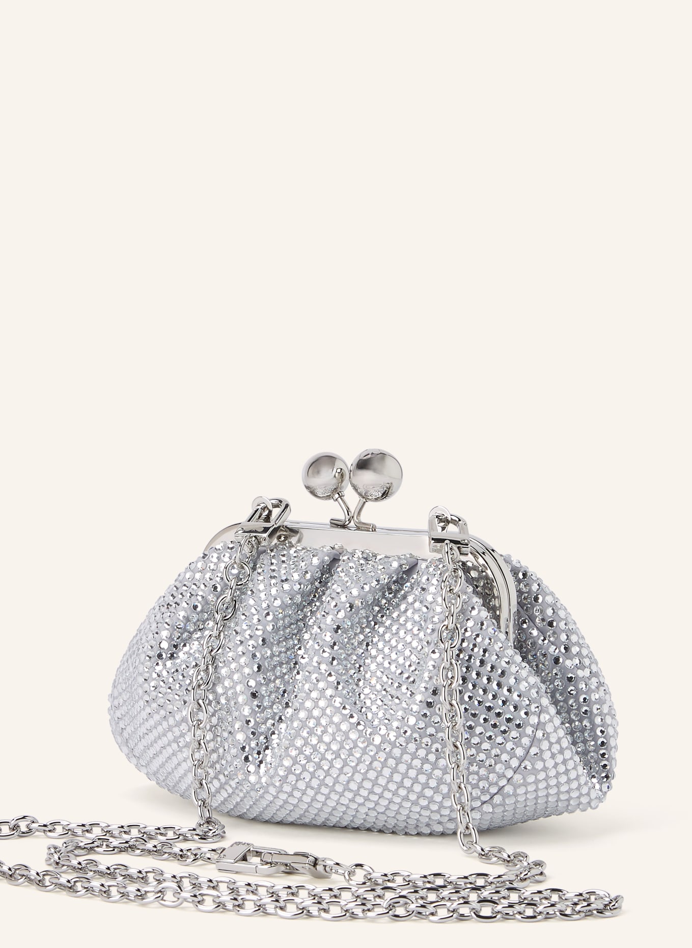 WEEKEND Max Mara Sac à bandoulière VINO avec pierres décoratives: ARGENT