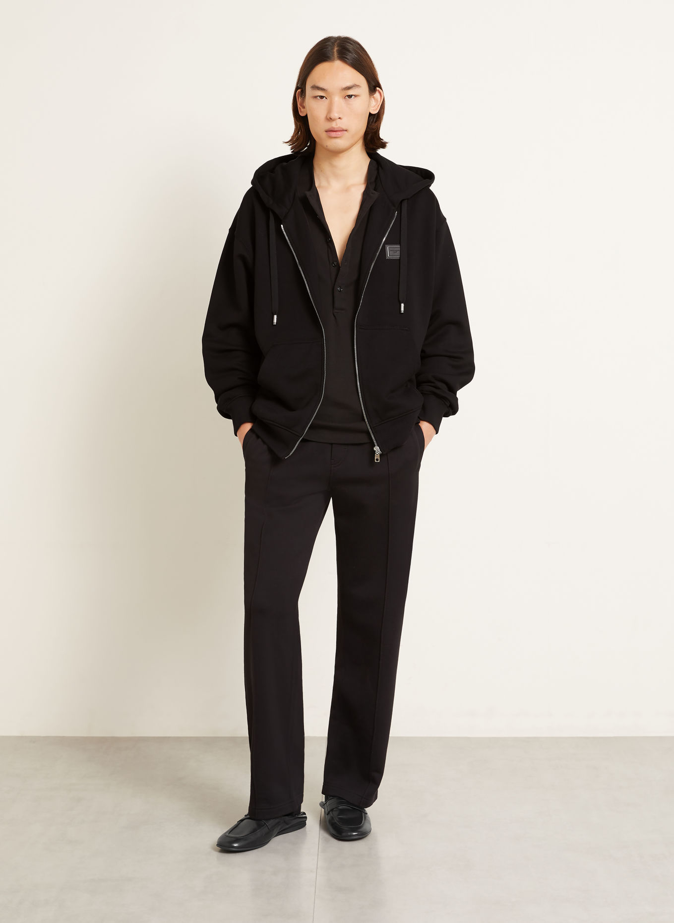 DOLCE & GABBANA Zip-up sweatshirt: BLACK