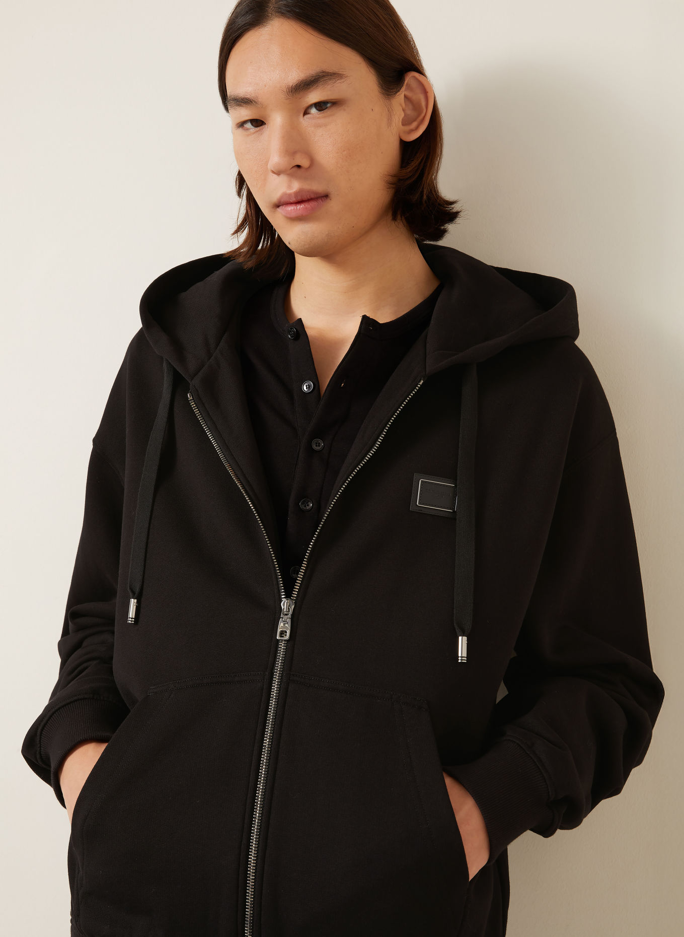 DOLCE & GABBANA Zip-up sweatshirt: BLACK