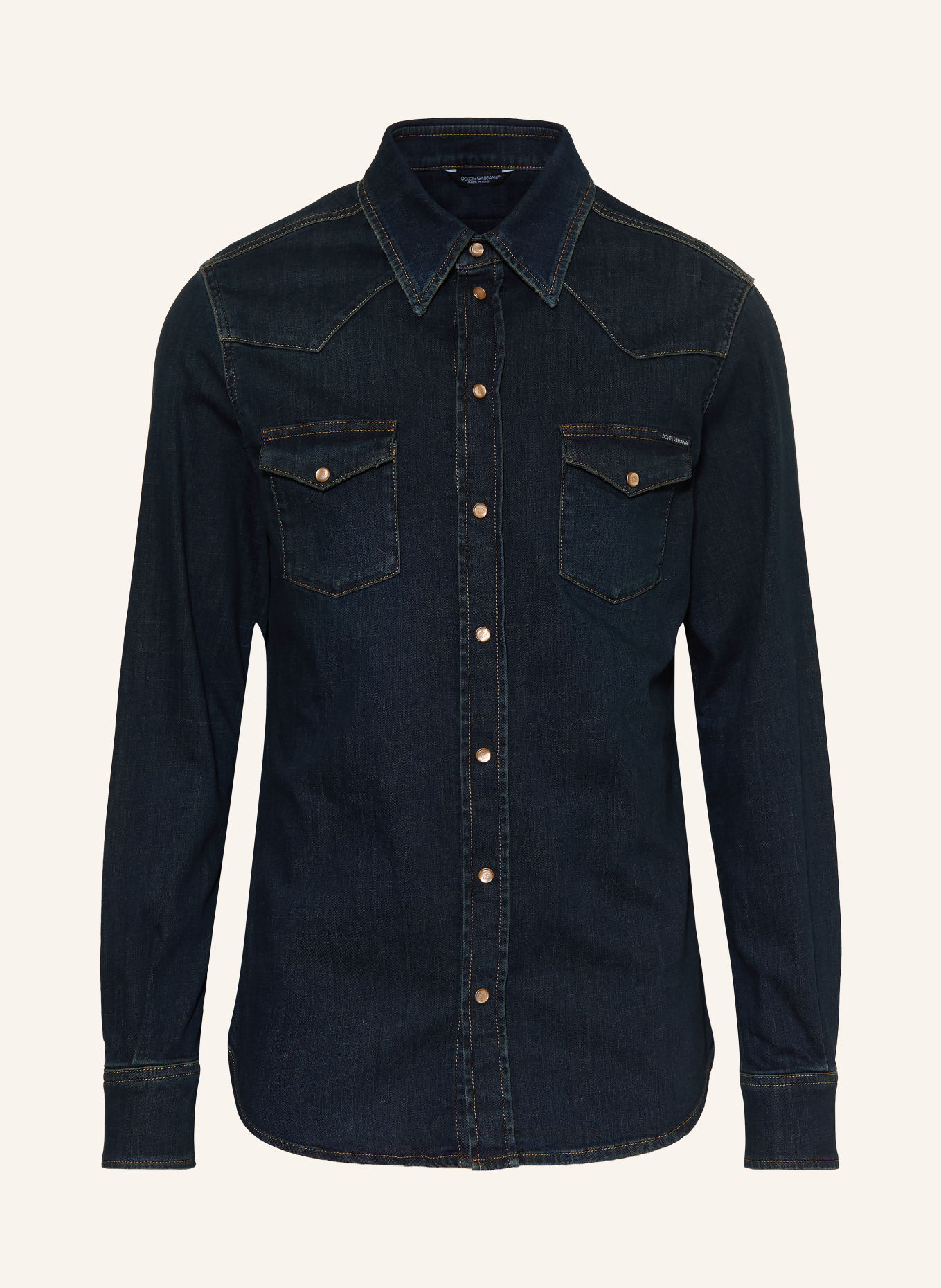 DOLCE & GABBANA Chemise en jean coupe extra slim: BLEU FONCÉ