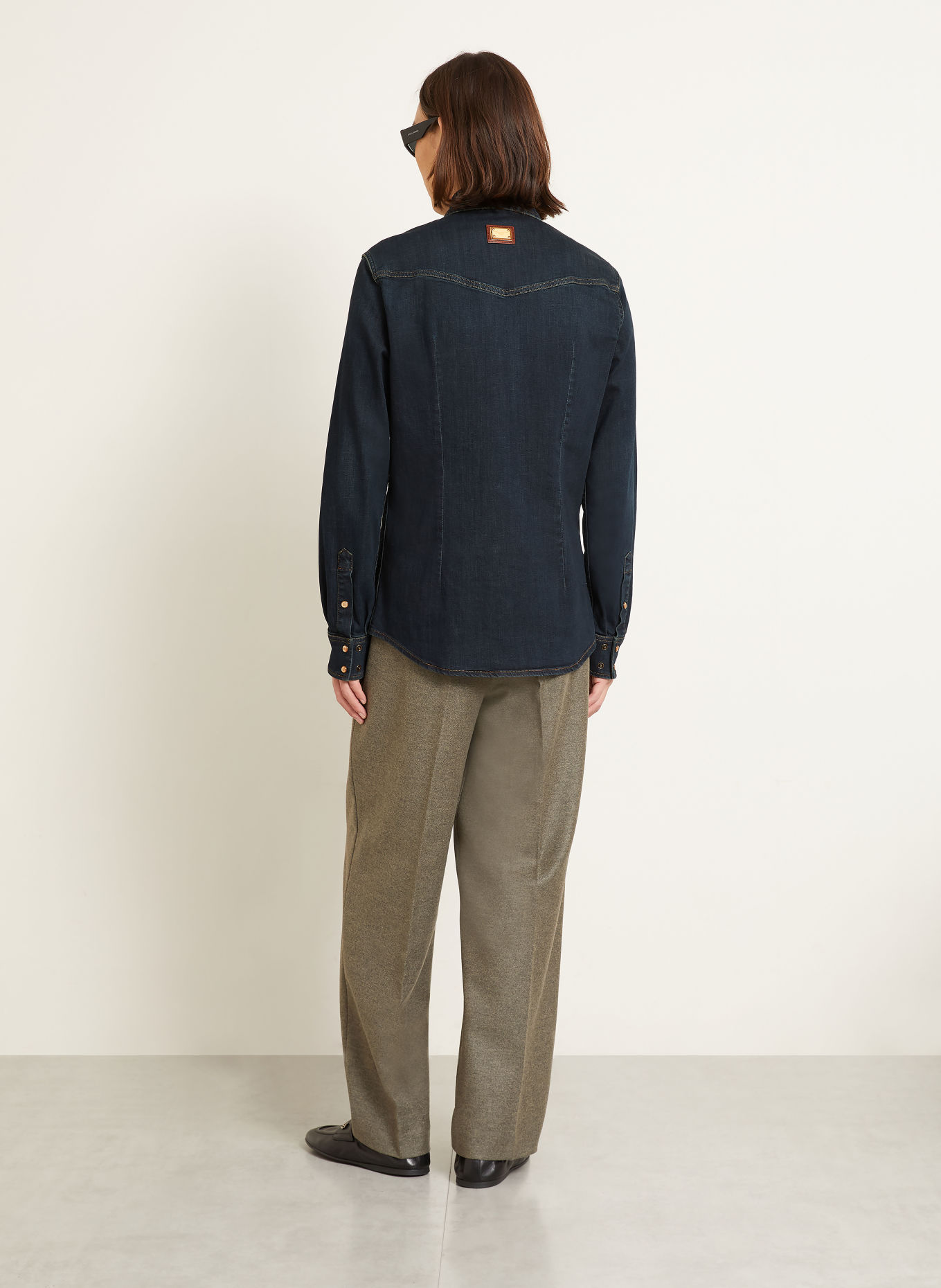 DOLCE & GABBANA Chemise en jean coupe extra slim: BLEU FONCÉ