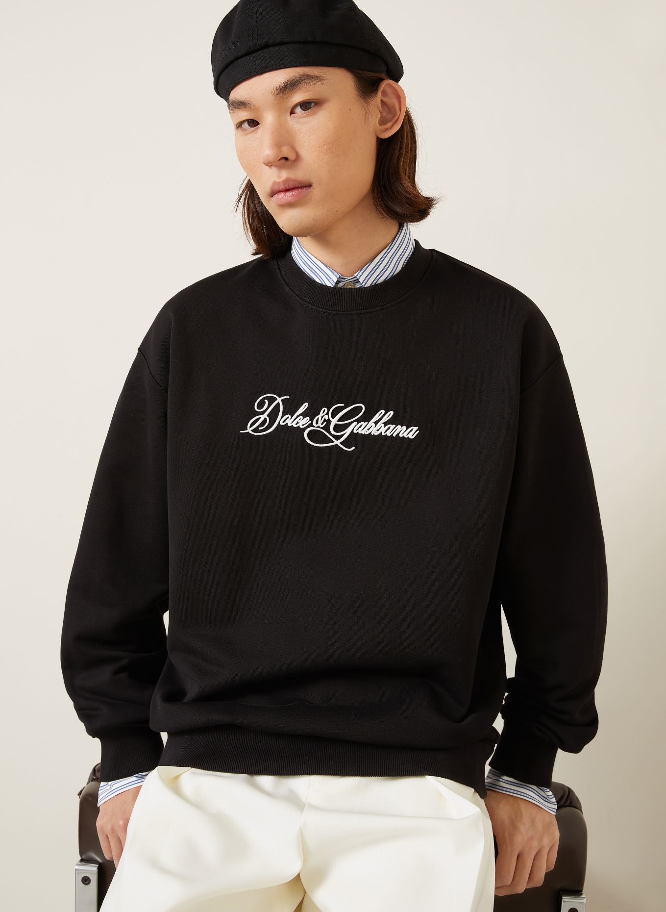 DOLCE & GABBANA Sweatshirt: NOIR / BLANC