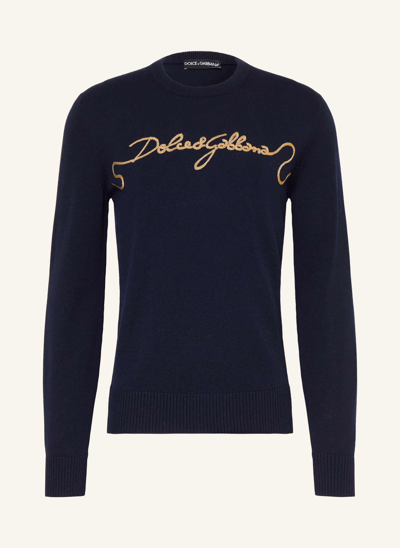 DOLCE & GABBANA Pull: BLEU FONCÉ / BEIGE