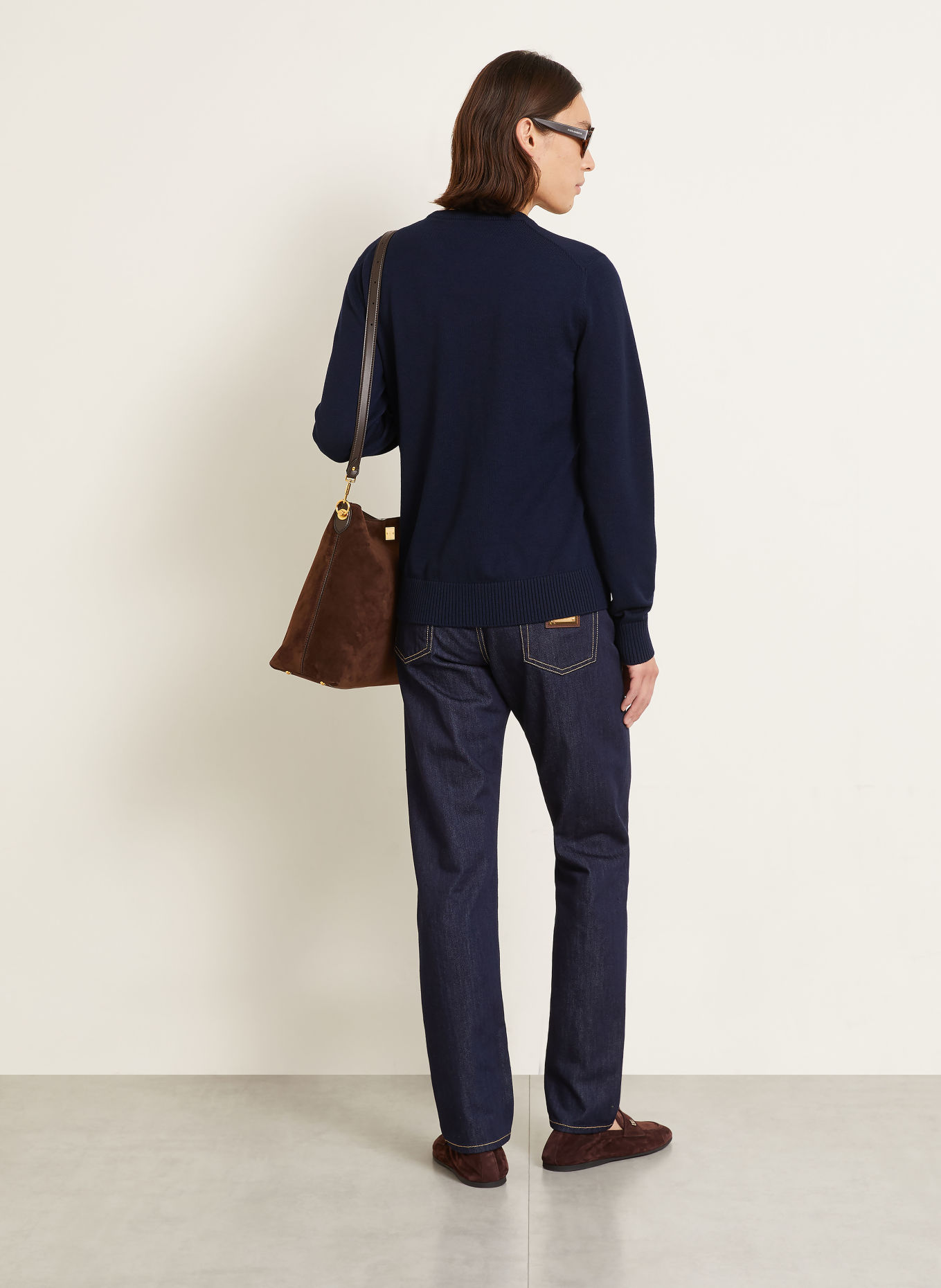 DOLCE & GABBANA Pull: BLEU FONCÉ / BEIGE