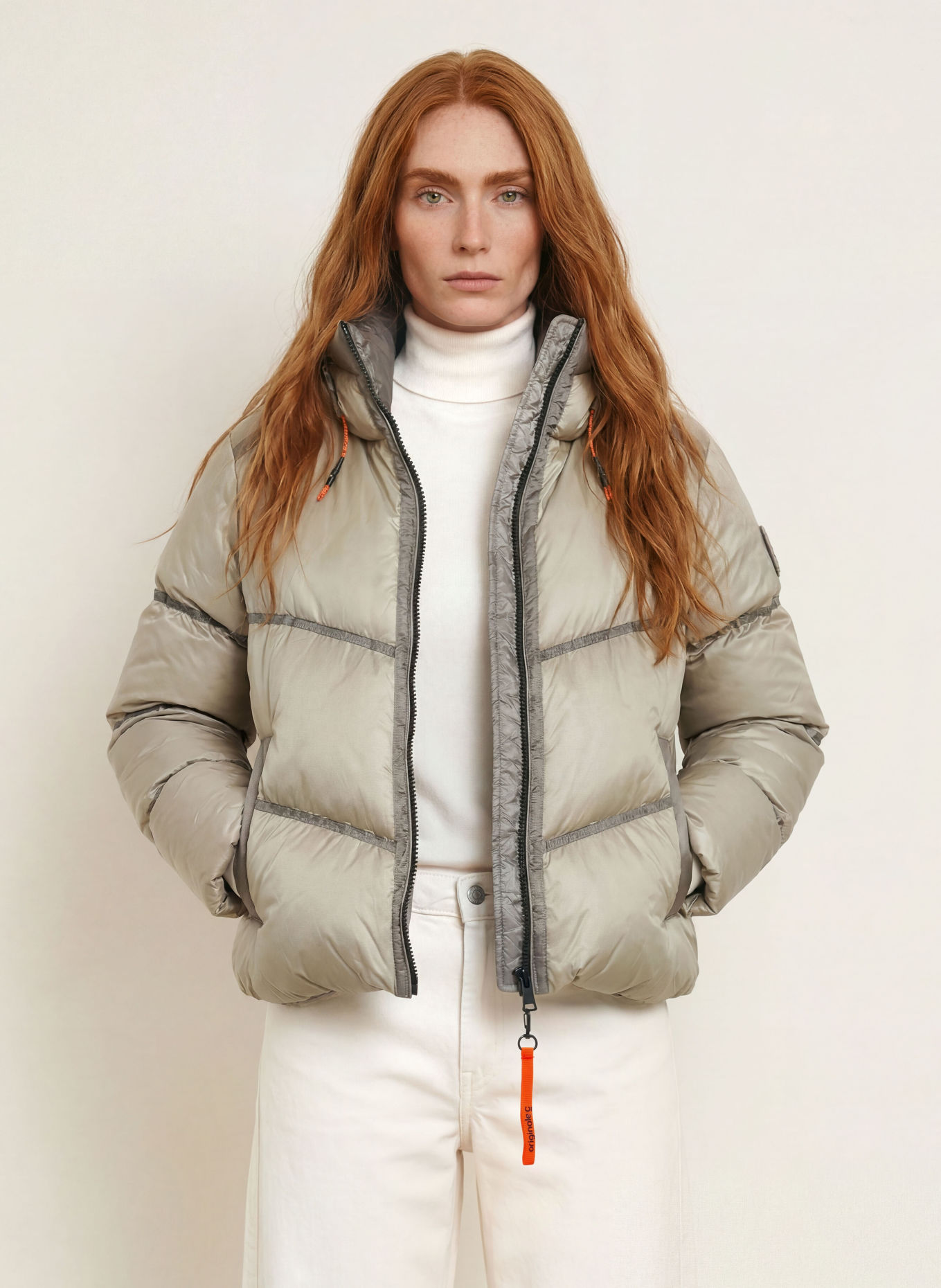 No.1 Como Gewatteerde jas PARIS: TAUPE