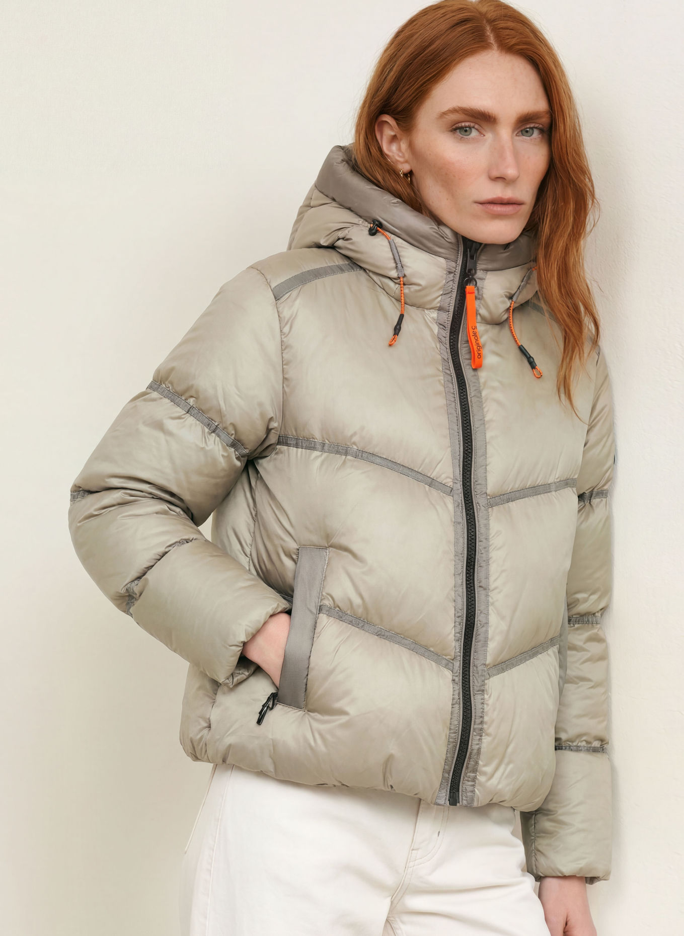 No.1 Como Gewatteerde jas PARIS: TAUPE