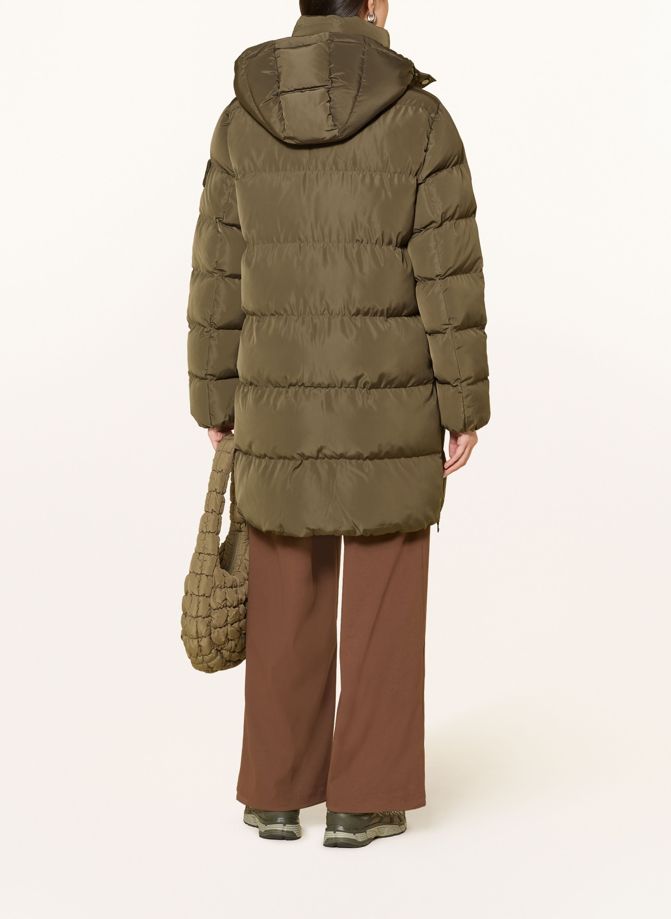 No.1 Como Steppmantel ISCHGL mit abnehmbarer Kapuze: TAUPE