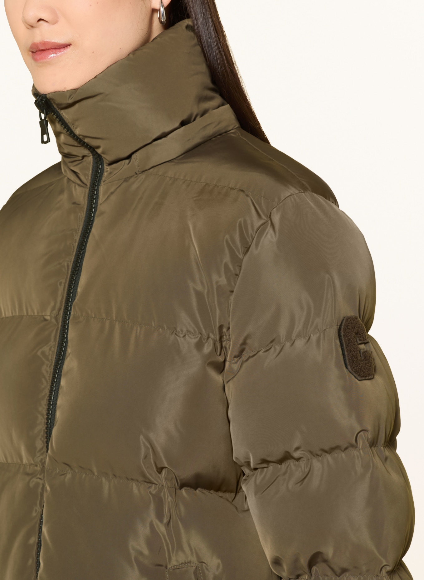 No.1 Como Steppmantel ISCHGL mit abnehmbarer Kapuze: TAUPE