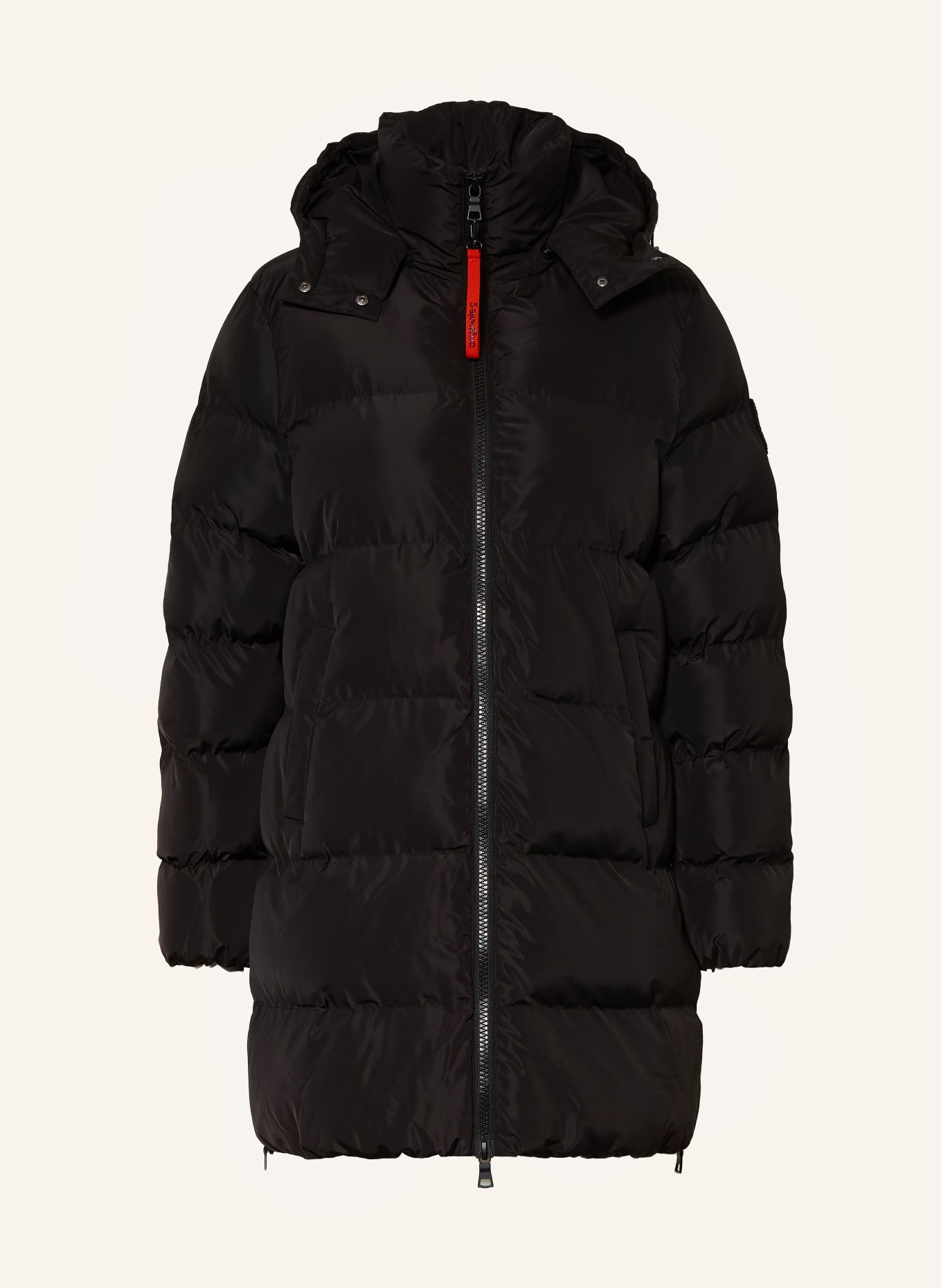 No.1 Como Manteau matelassé ISCHGL avec capuche amovible: NOIR