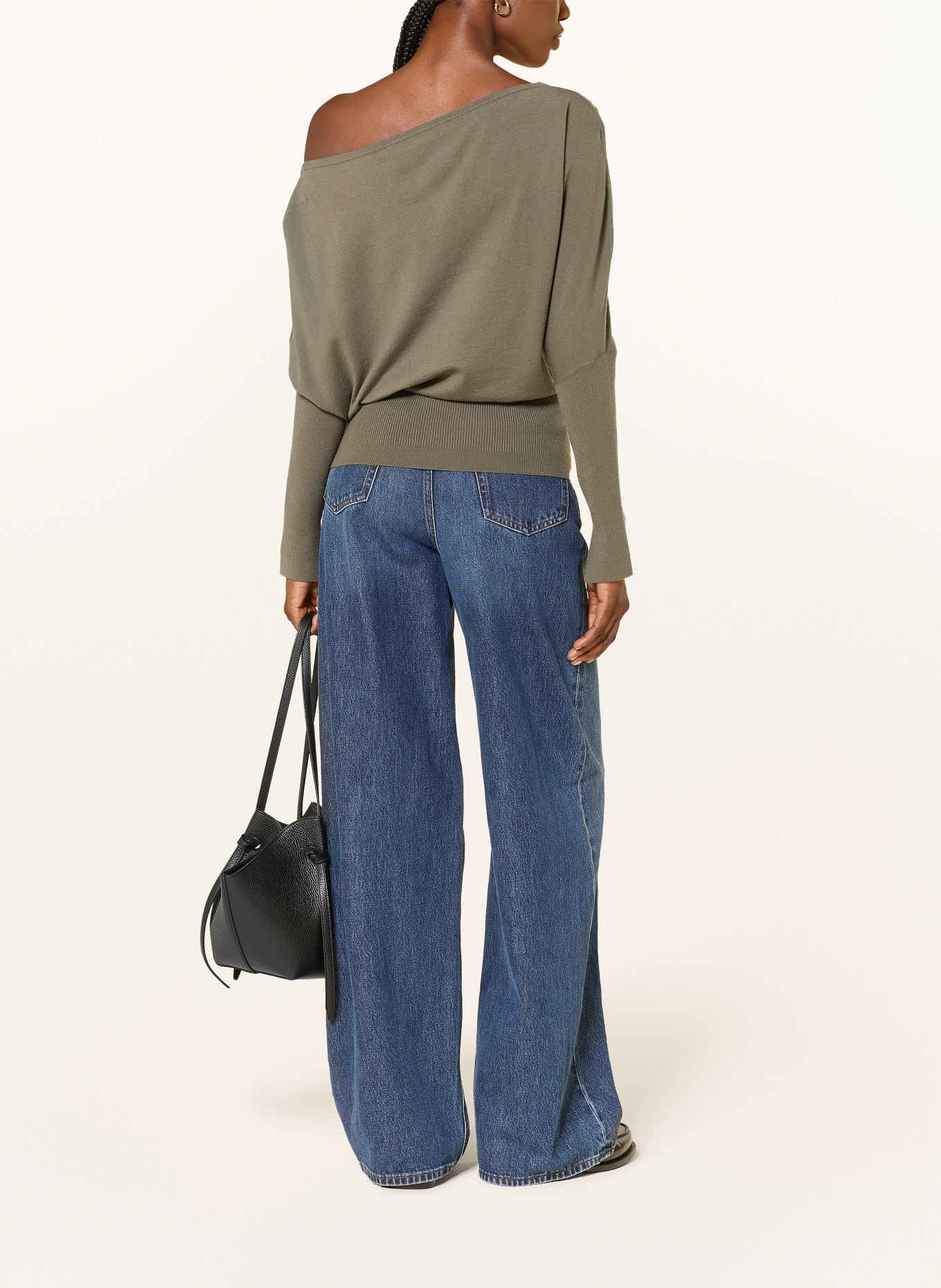 SIMKHAI LAVINA One-shoulder sweater: OLIVE