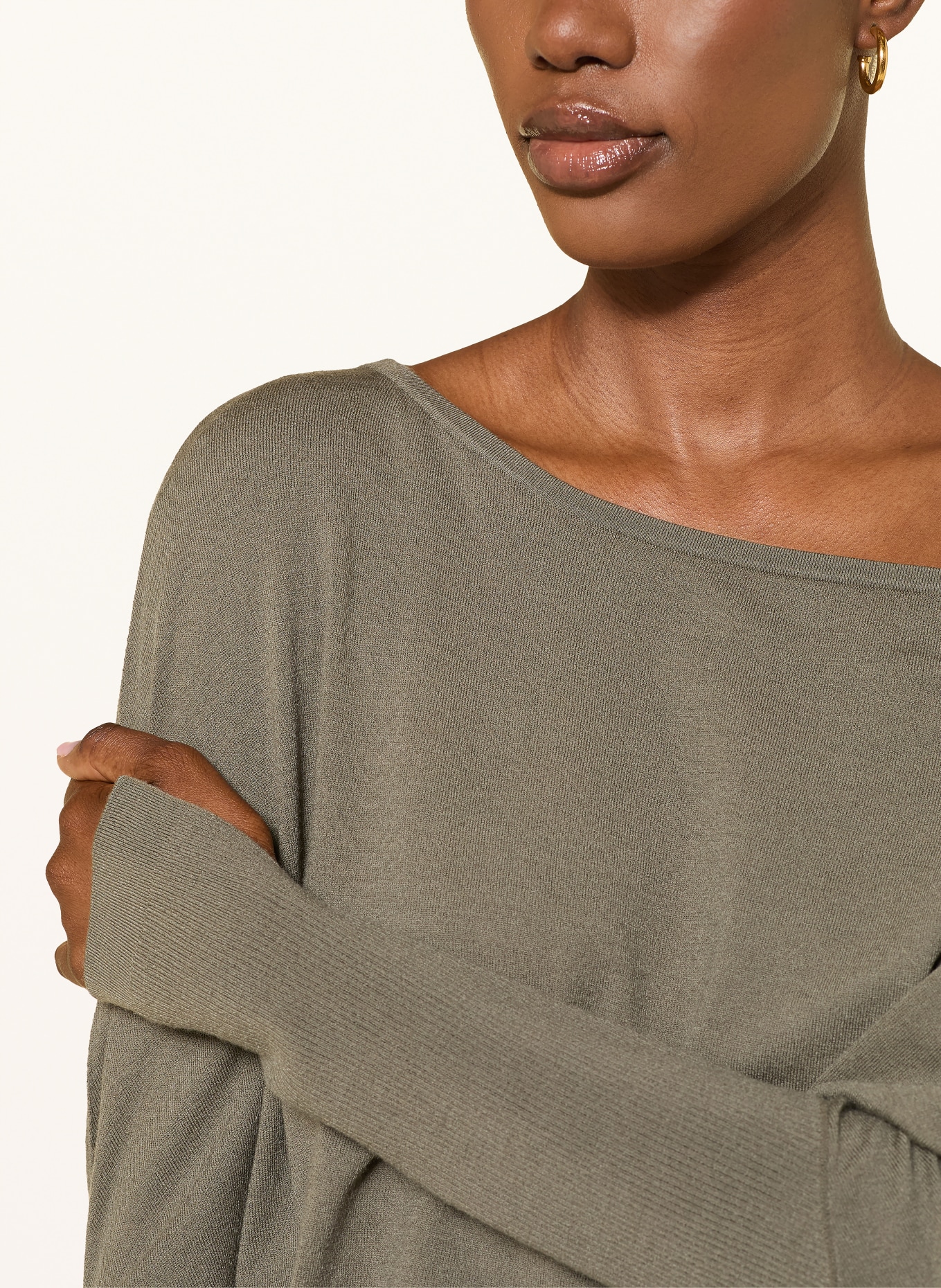 SIMKHAI LAVINA One-shoulder sweater: OLIVE