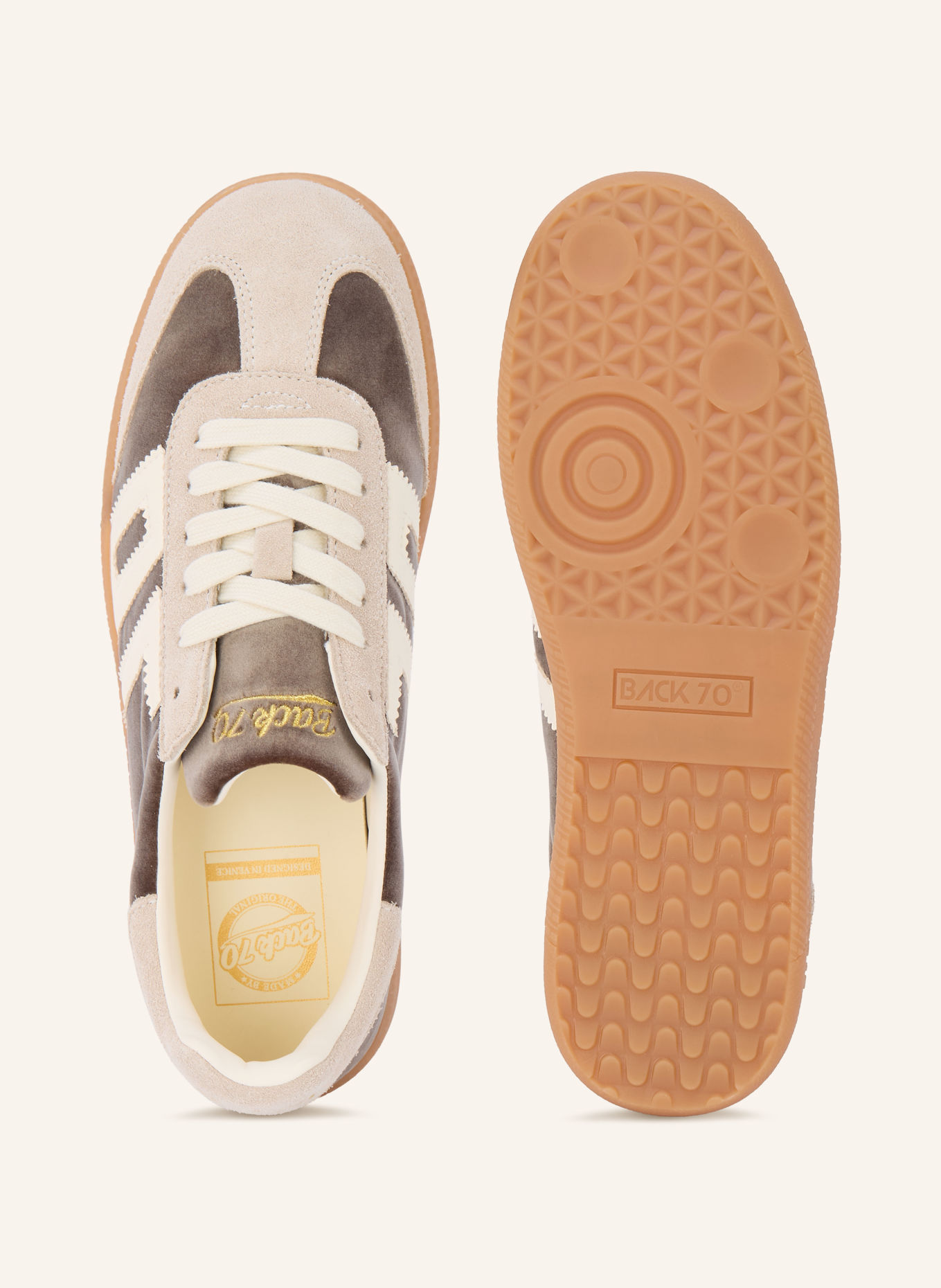 BACK 70 CLOUD Sneakers: BEIGE / DARK BROWN / CREAM