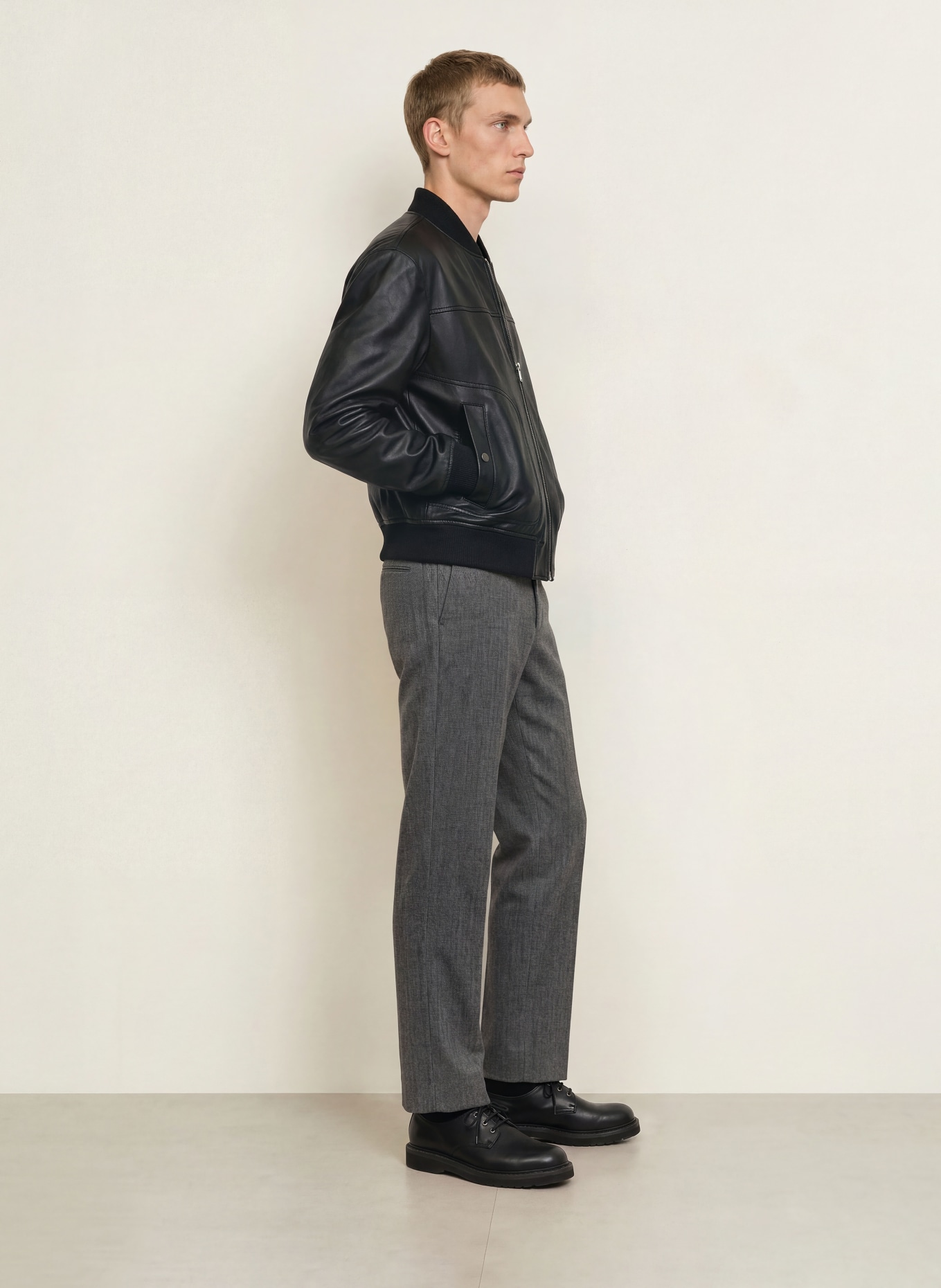 BOSS JOKANS Leather Jacket: BLACK