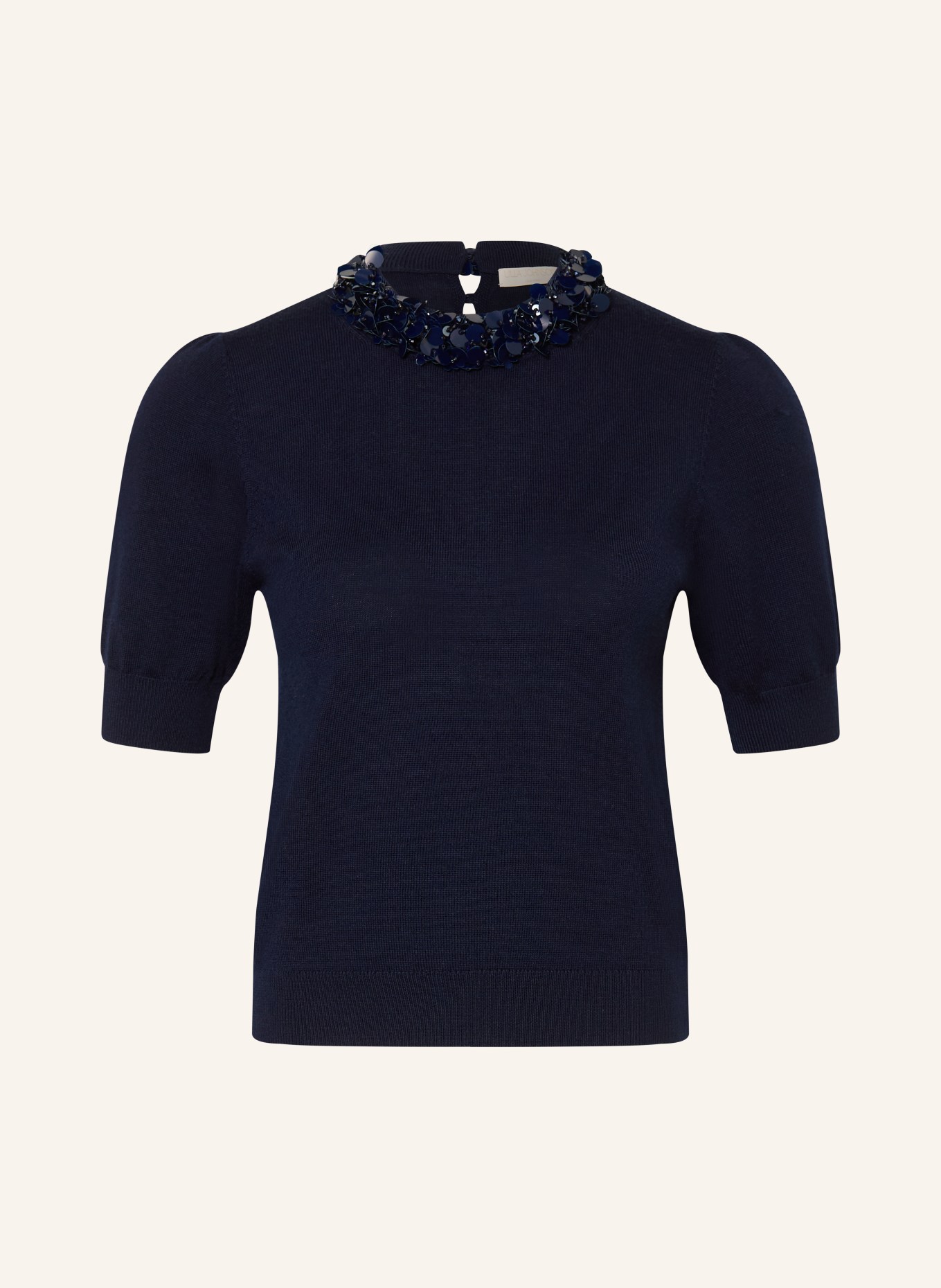 ULLA JOHNSON Strickshirt JUDE mit Pailletten: DUNKELBLAU