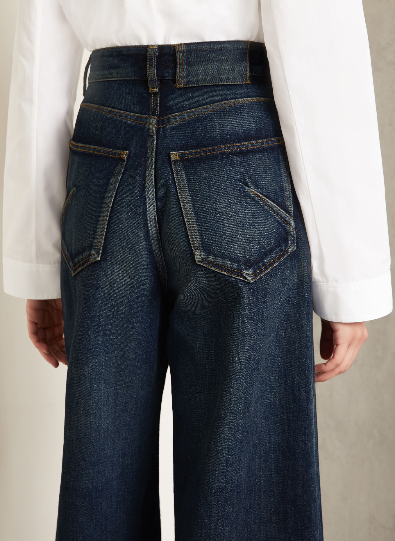 ALAÏA Wide Leg Jeans: A24 DOCK BLUE
