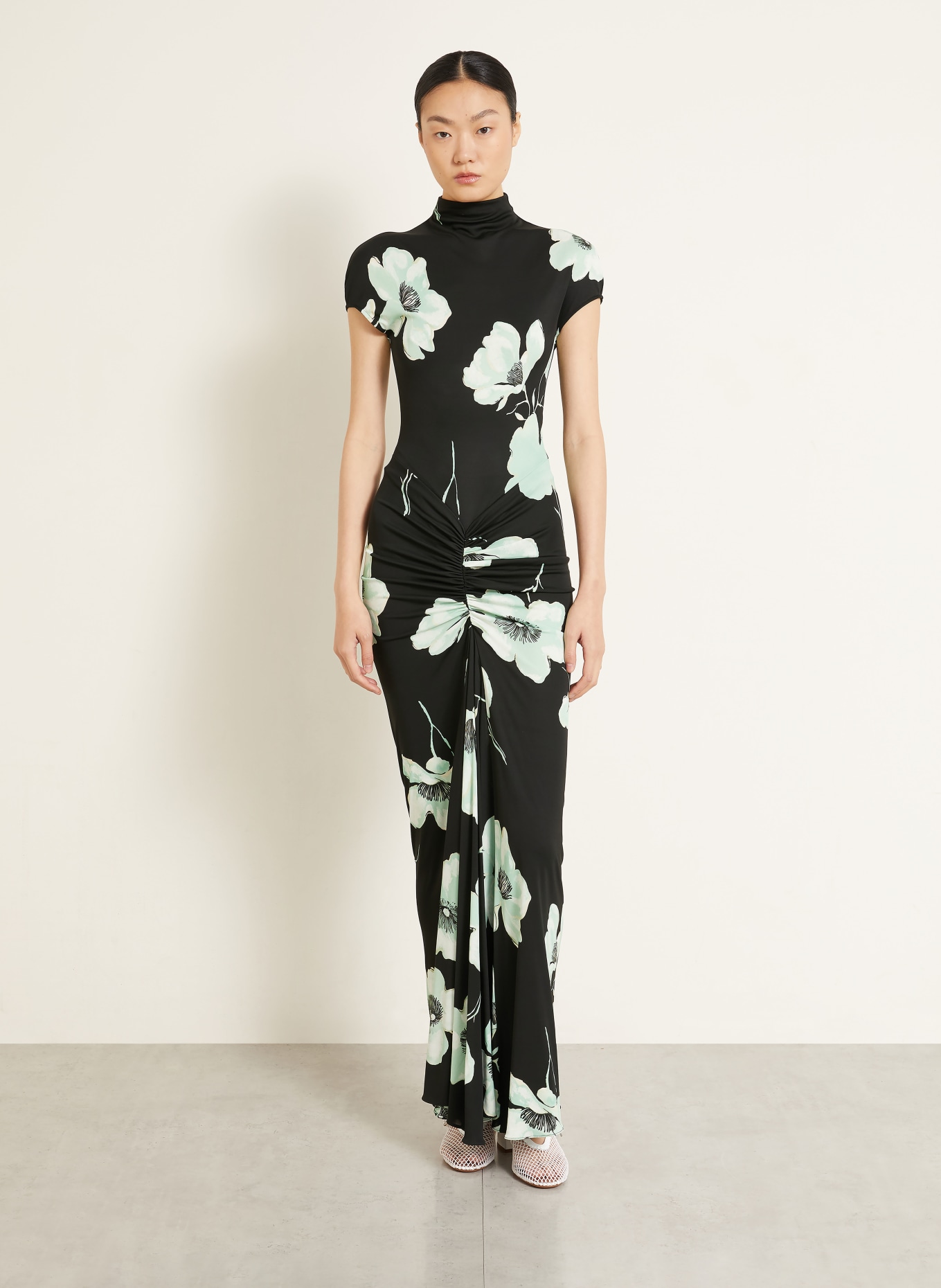 ALAÏA Kjole: SORT / MINT