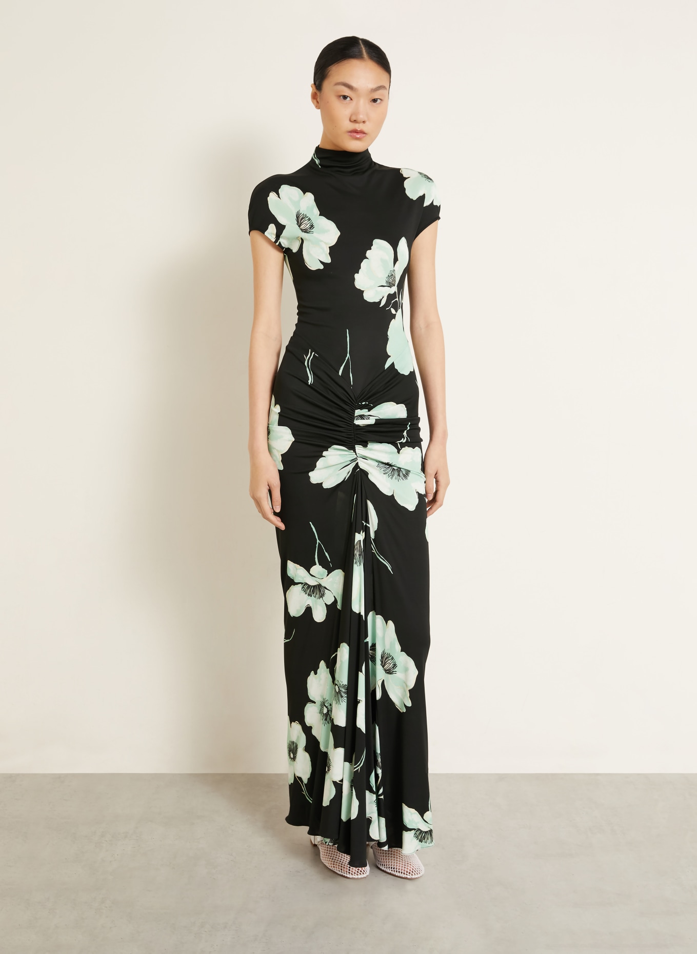 ALAÏA Kjole: SORT / MINT