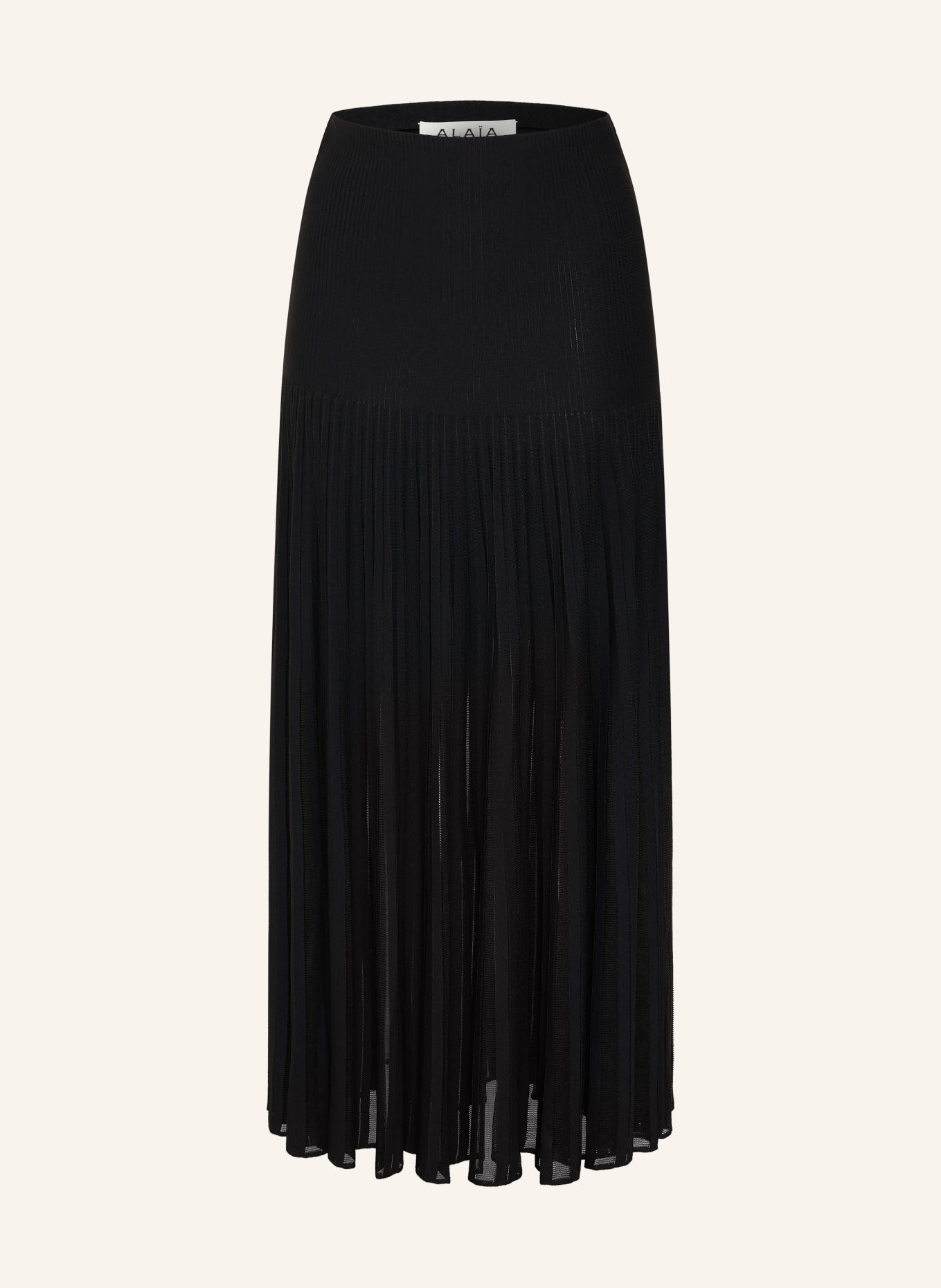 ALAÏA Strickrock mit Plissees: SCHWARZ