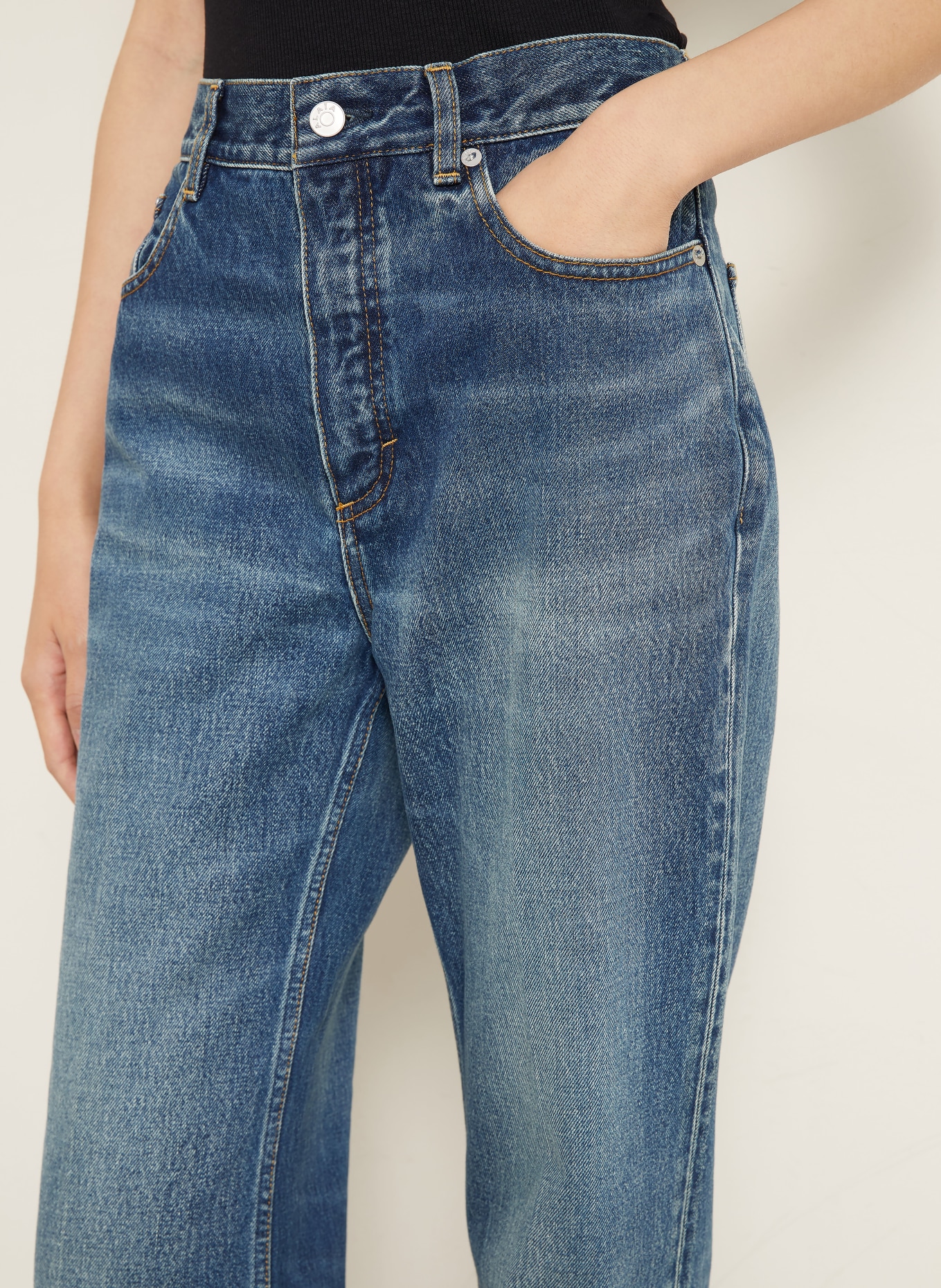 ALAÏA Bootcut Jeans: A25 BLUE STONE