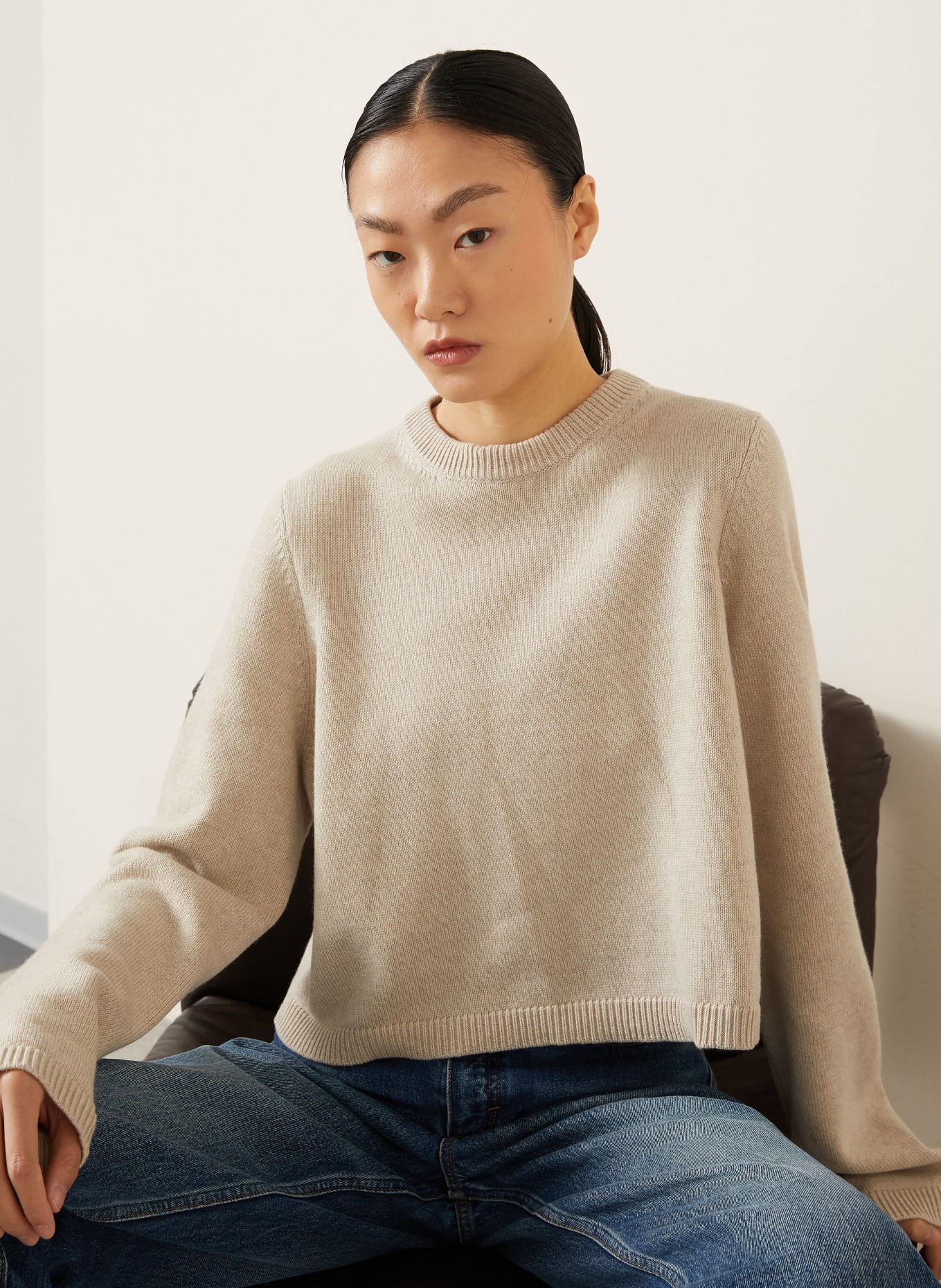 ALAÏA Tröja med kashmir: BEIGE