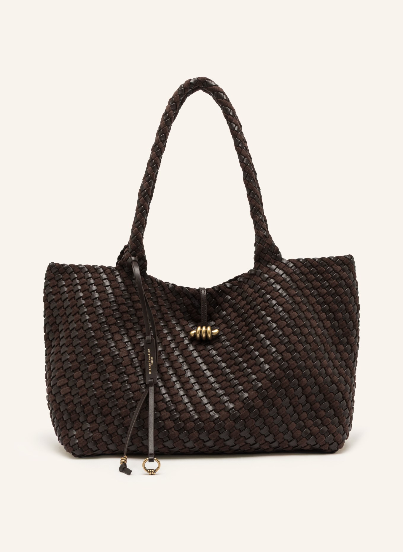 GIANNI CHIARINI Shopper AURELIE: TMAVĚ HNĚDÁ / ZLATÁ