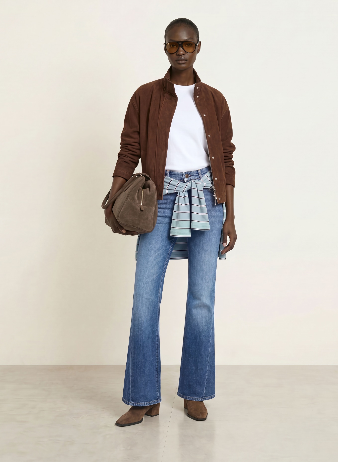 CAMBIO Flared Jeans FABIENNE: 5077 slub dark used