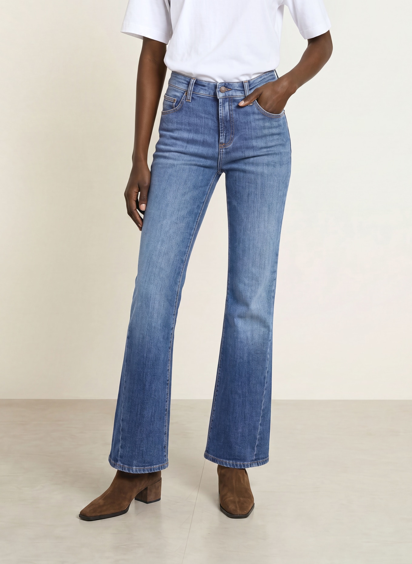 CAMBIO Flared Jeans FABIENNE: 5077 slub dark used