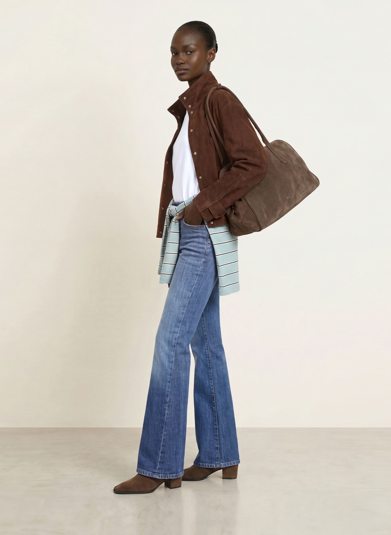 CAMBIO Flared Jeans FABIENNE: 5077 slub dark used