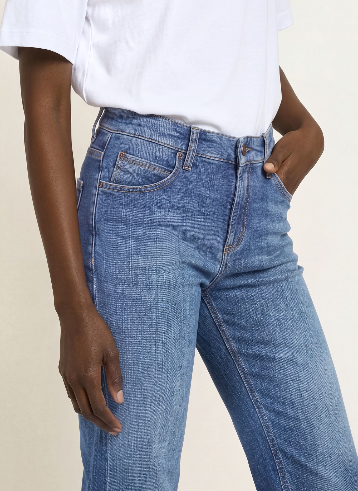 CAMBIO Flared Jeans FABIENNE: 5077 slub dark used