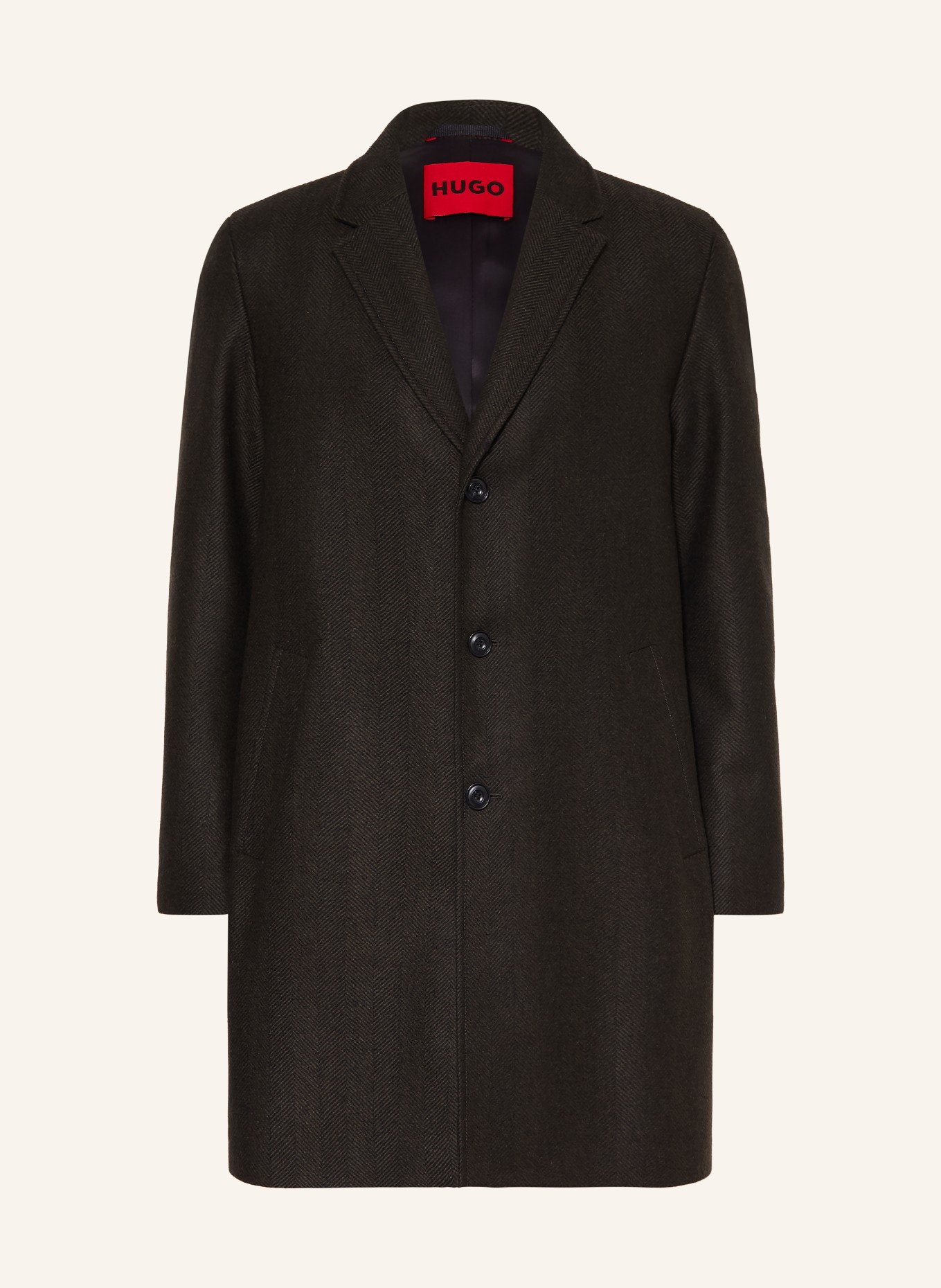 HUGO MALTE Wool coat: DARK GREEN