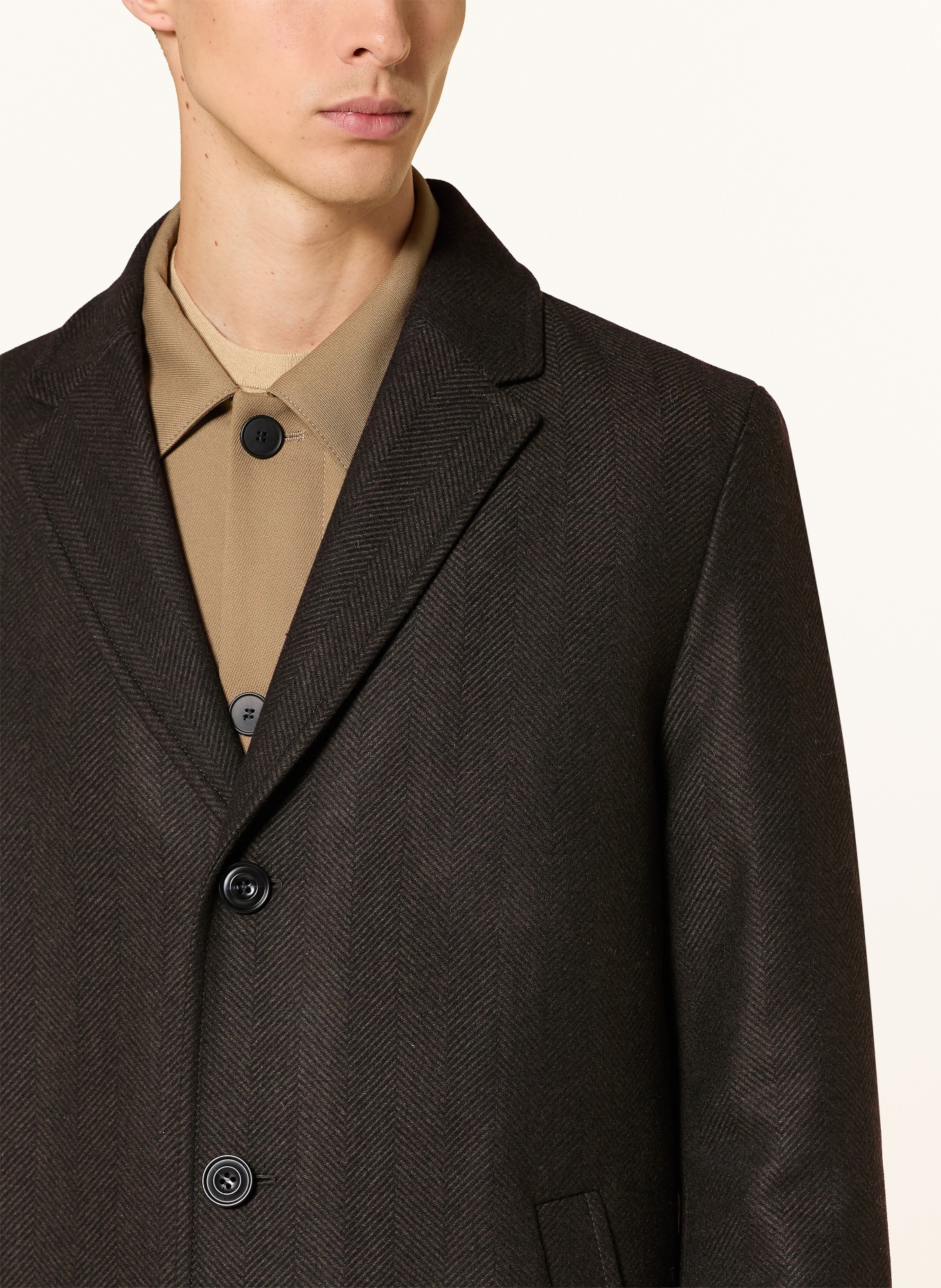HUGO MALTE Wool coat: DARK GREEN