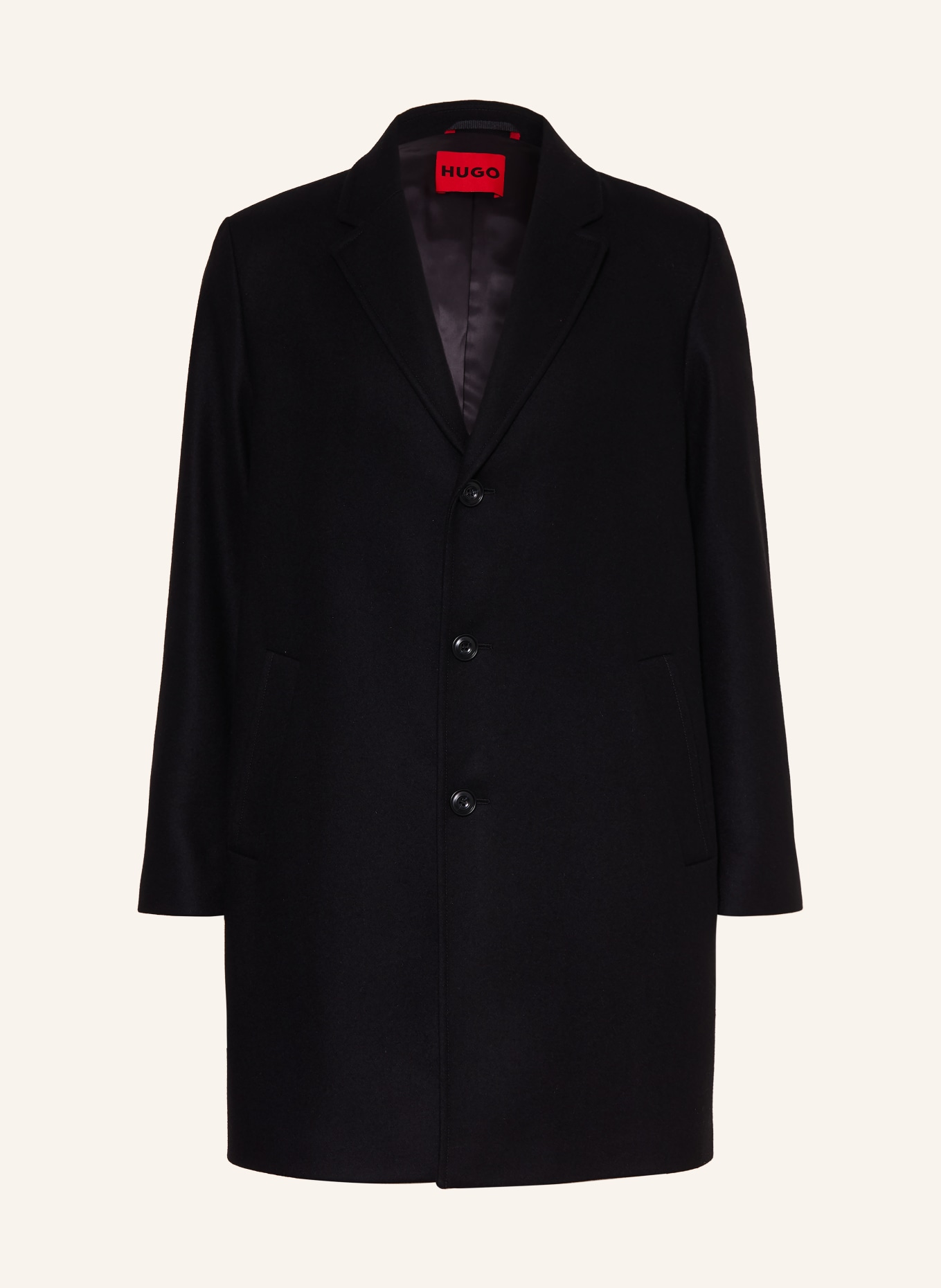 HUGO MALTE Wool coat: BLACK