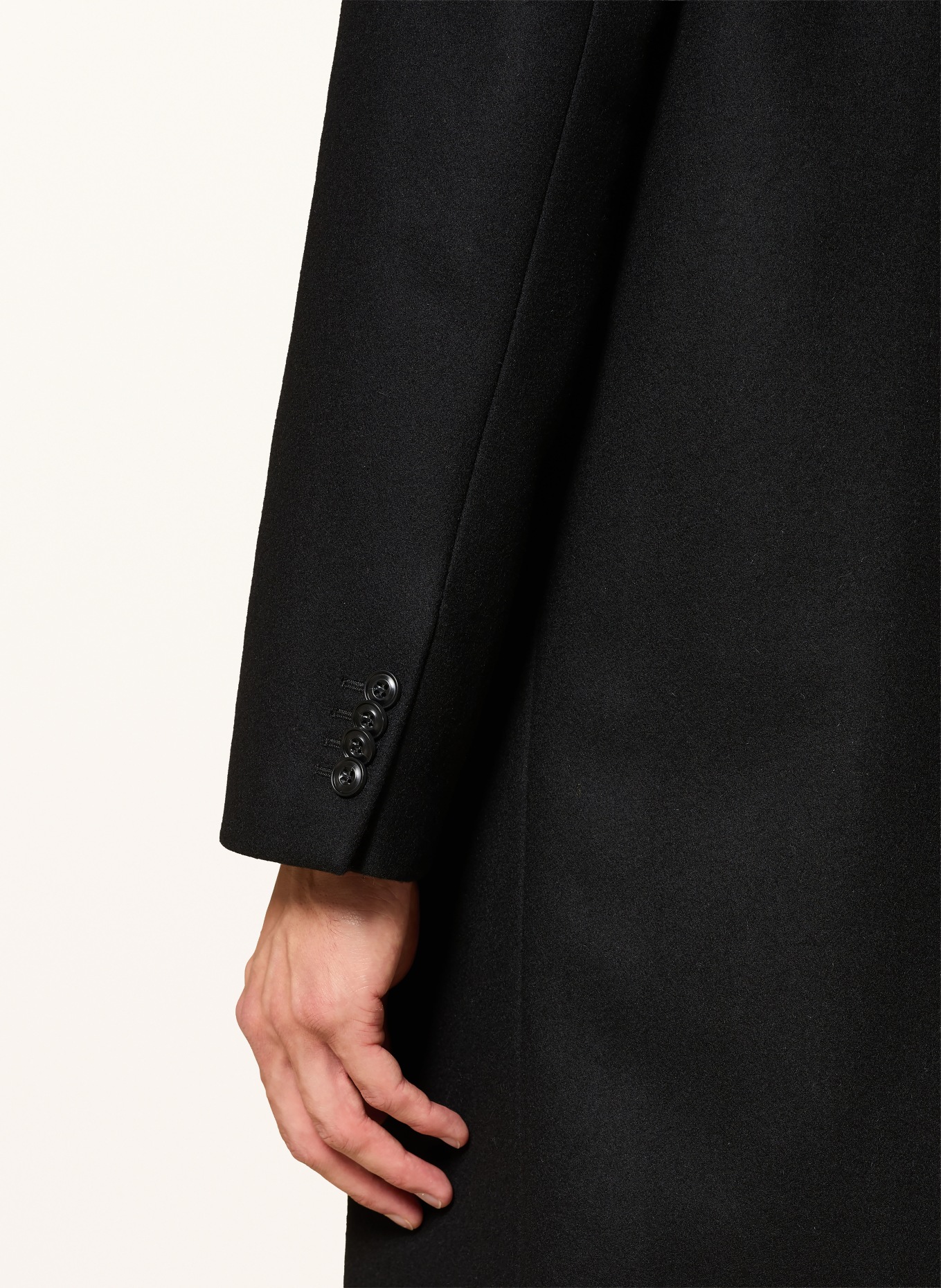 HUGO MALTE Wool coat: BLACK