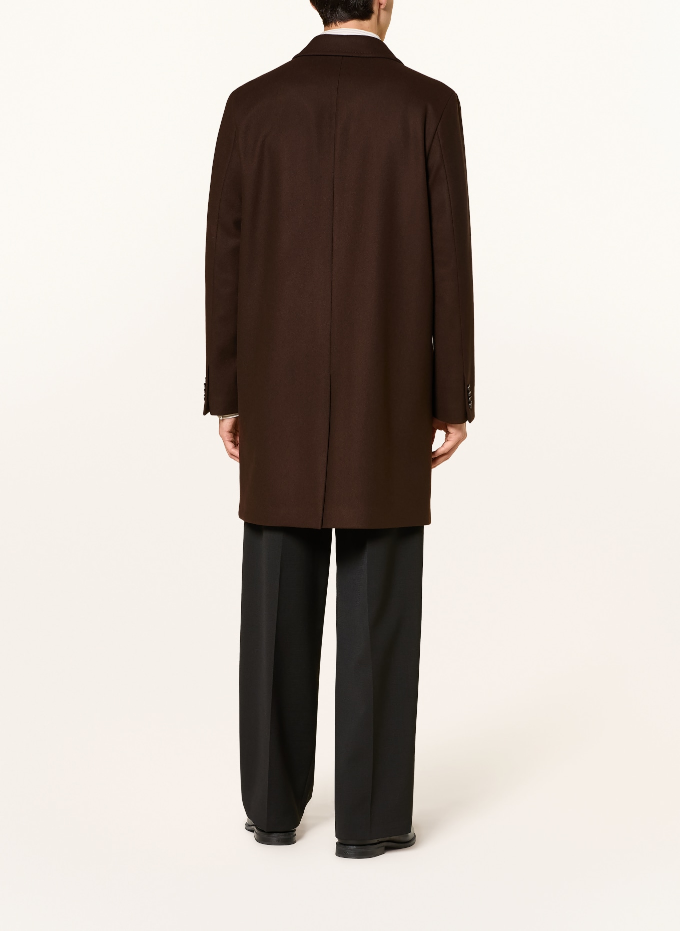 HUGO Manteau en laine MALTE: MARRON FONCÉ