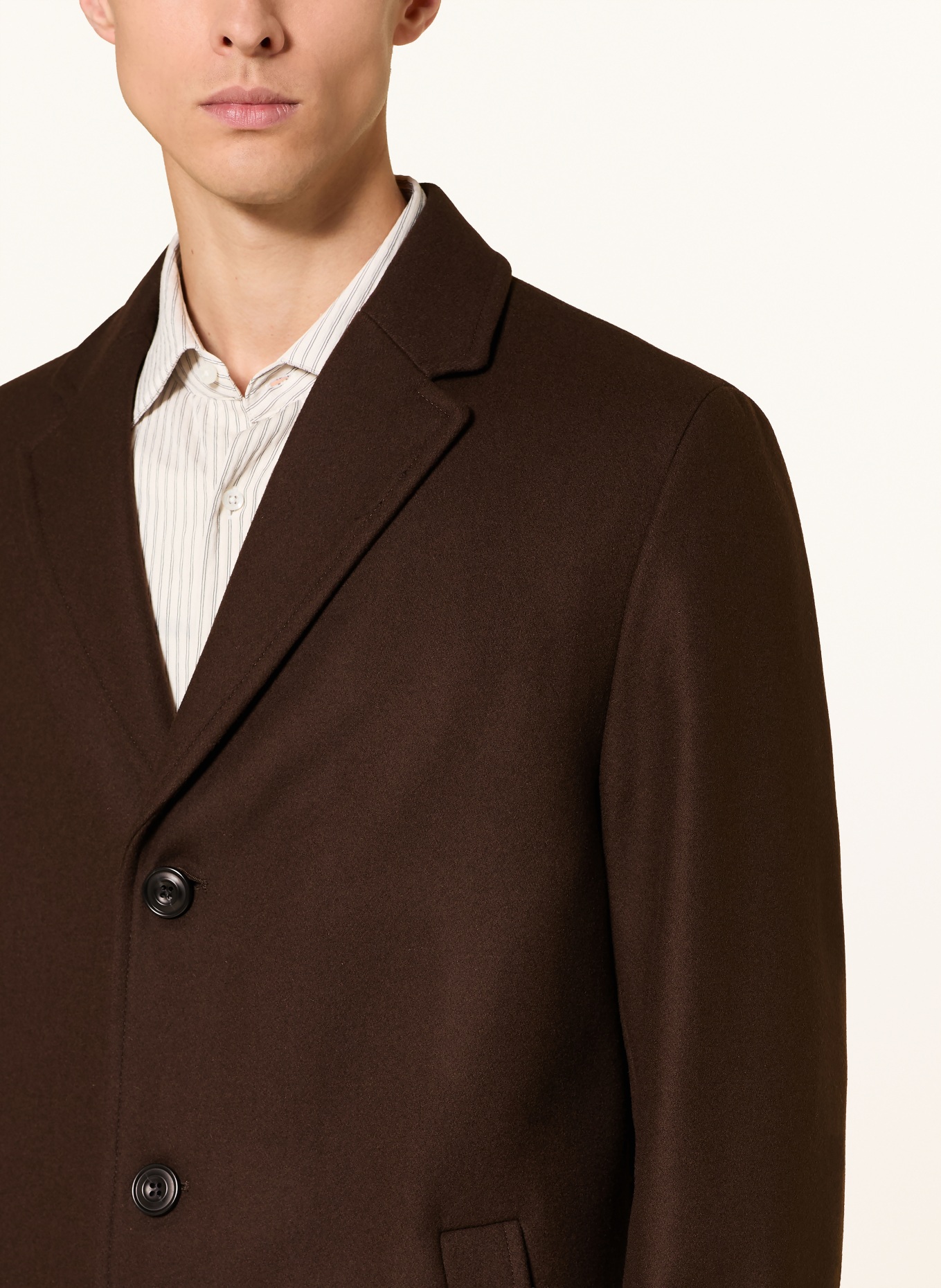 HUGO Manteau en laine MALTE: MARRON FONCÉ