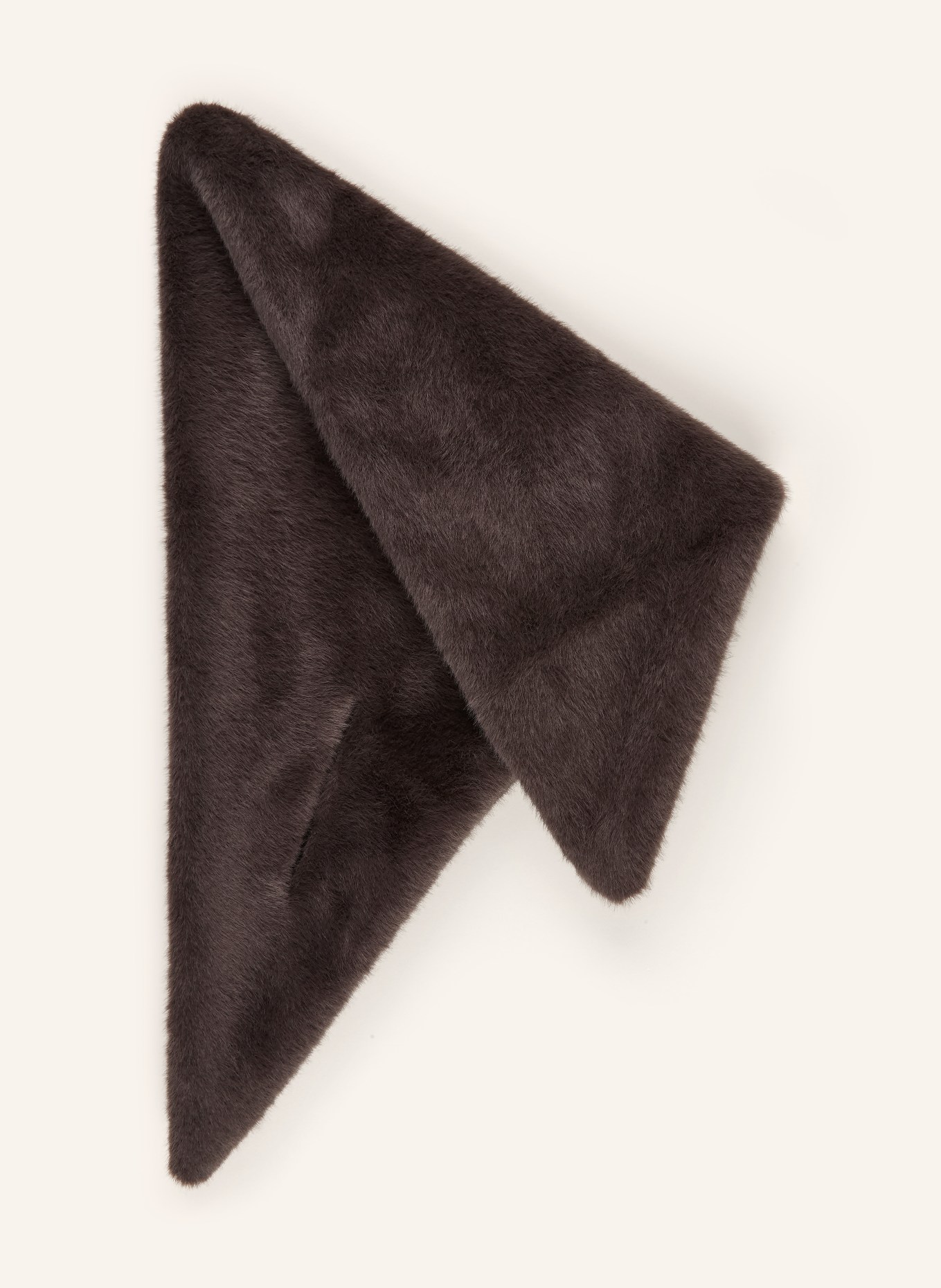 HERNO Faux fur triangular scarf: DARK GRAY
