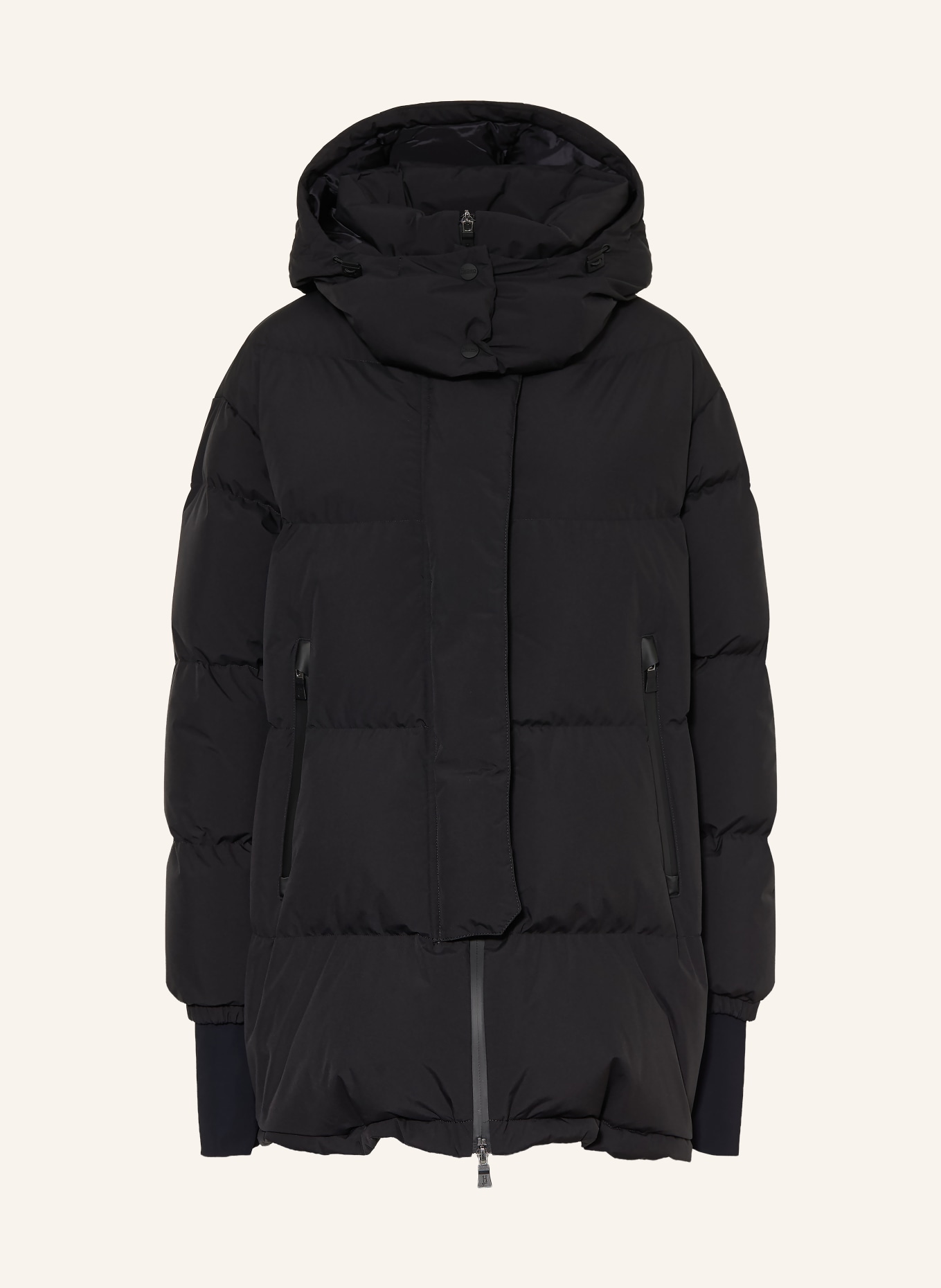 HERNO Donsmantel met afneembare capuchon: ZWART