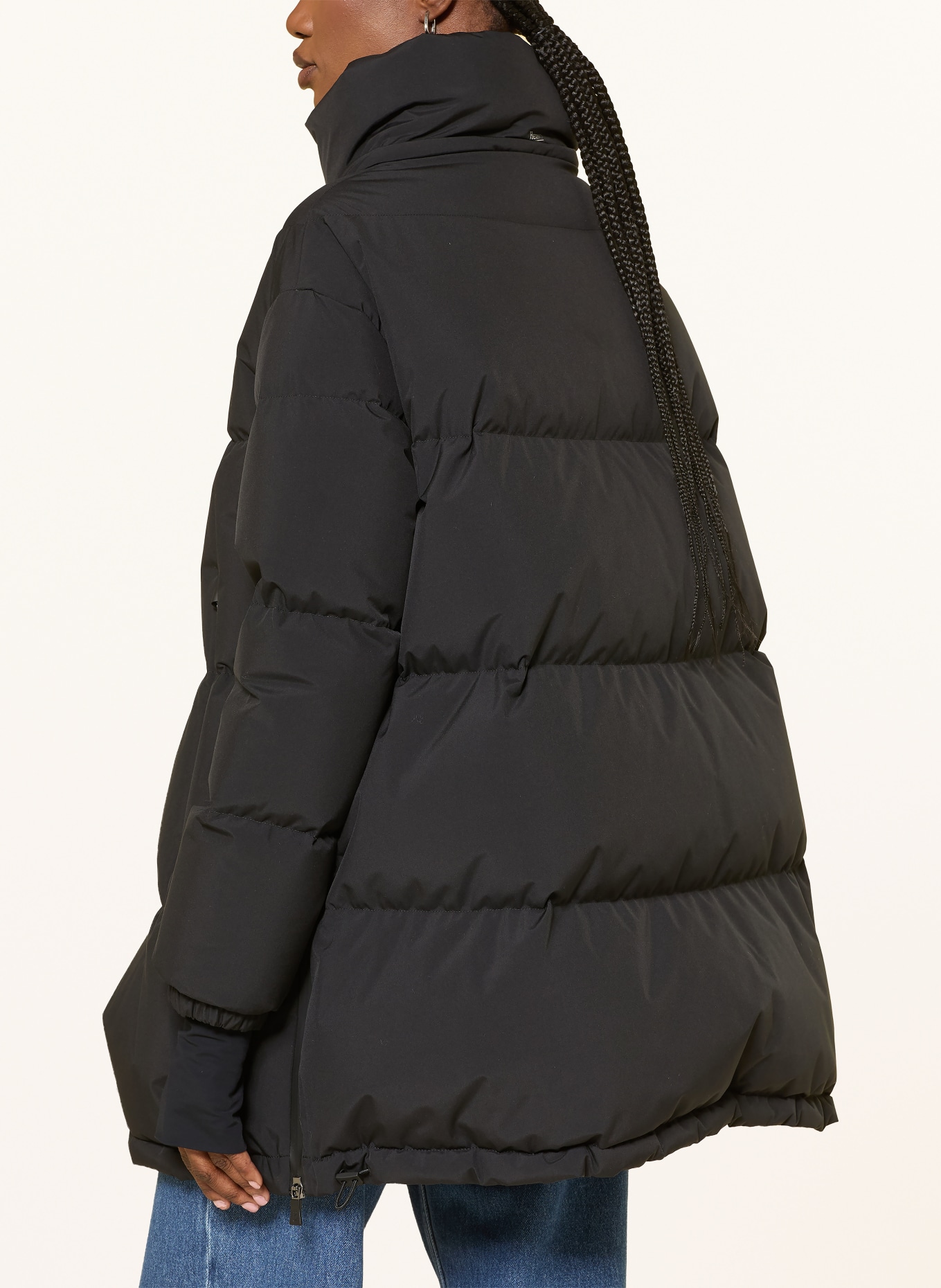 HERNO Donsmantel met afneembare capuchon: ZWART