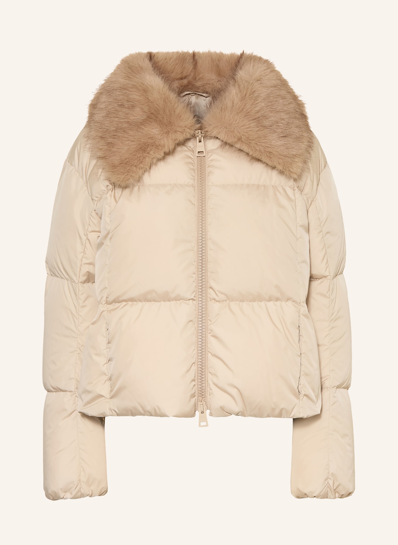 HERNO Daunenjacke mit abnehmbarem Kunstfell: BEIGE / HELLBRAUN