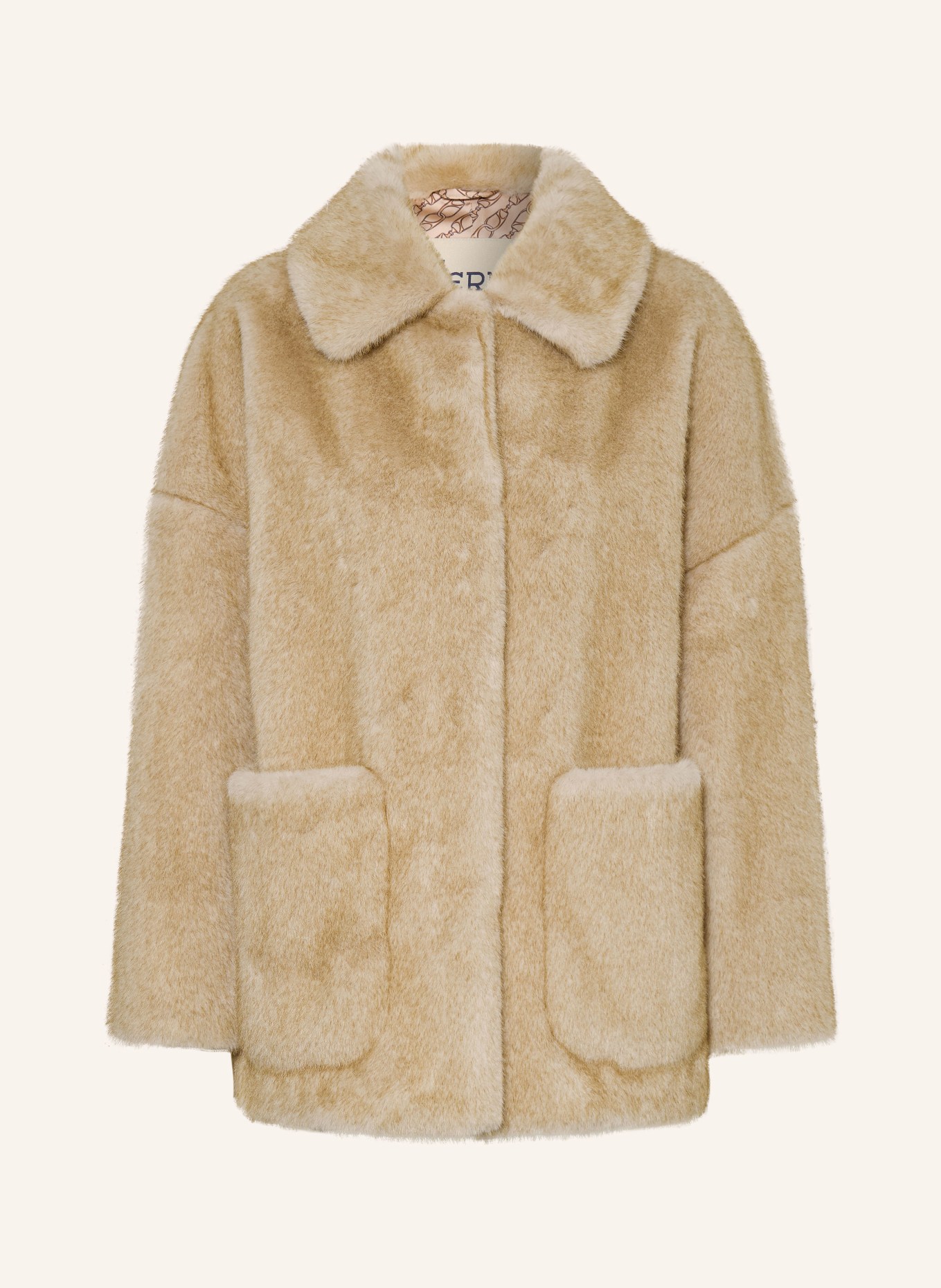 HERNO Jas van imitatiebont: BEIGE