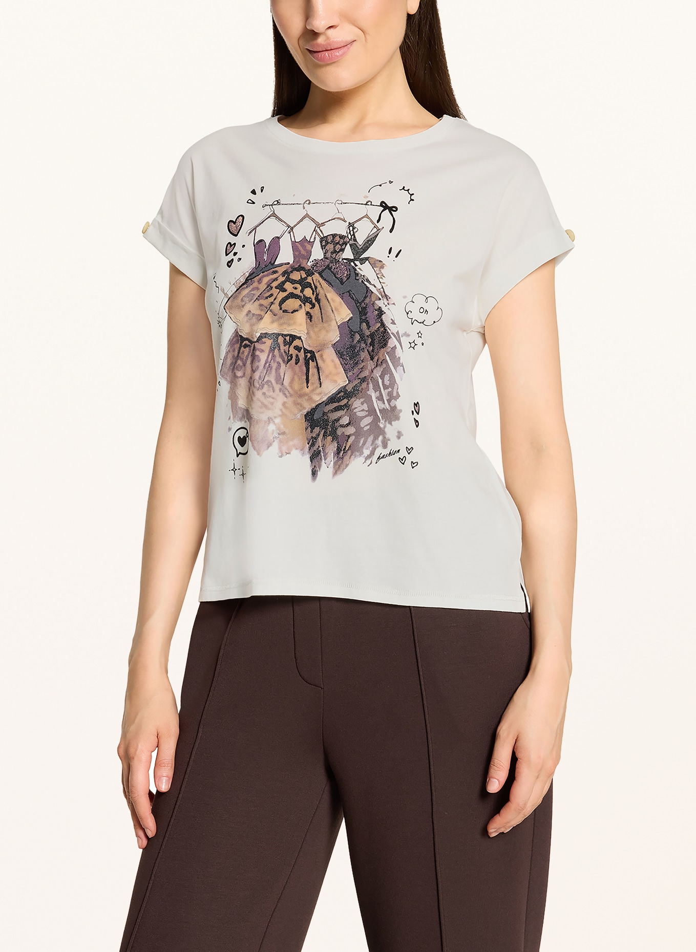 CARTOON T-shirt: WHITE / DARK PURPLE / DARK ORANGE